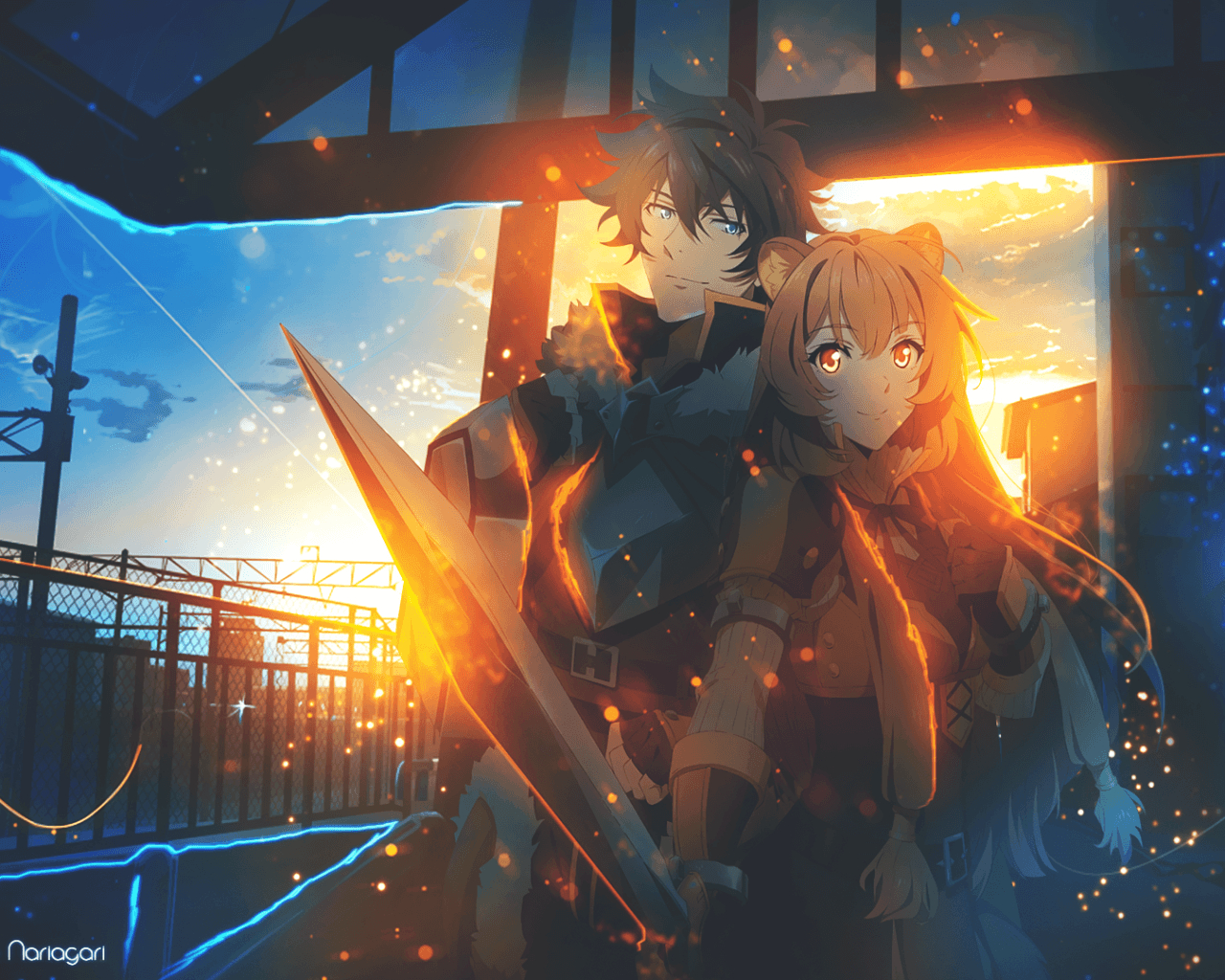 1280x1030 Download  Iwatani Naofumi, Raphtalia, Anime Couple, Cute, Desktop