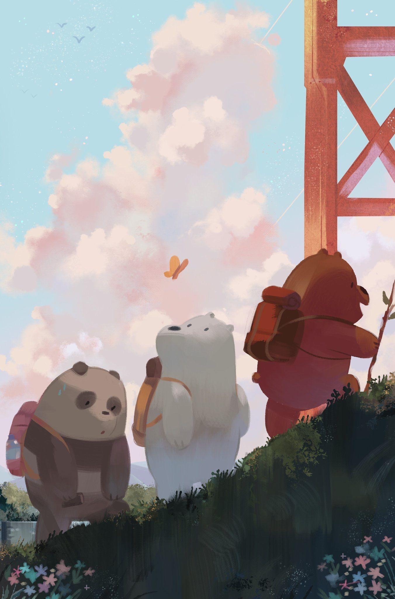 1360x2050 We Bare Bears: Grizz, Panda, Ice bear. phone. Bare bears, We bare, Phone