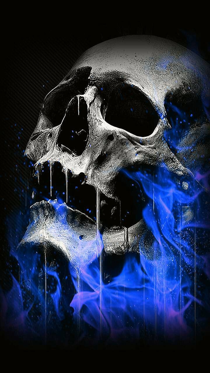 720x1280 Blue Skull Wallpaper 4k HD Wallpaper, Phone