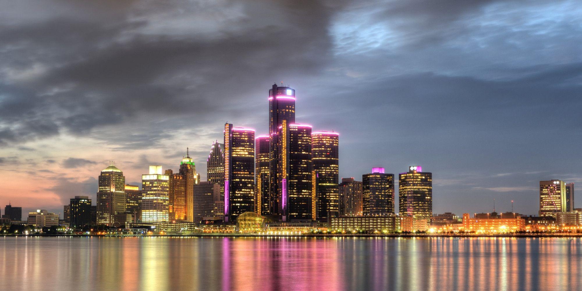 2000x1000 Detroit Wallpaper Desktop #h1006680. City HD Wallpaper, Dual Screen