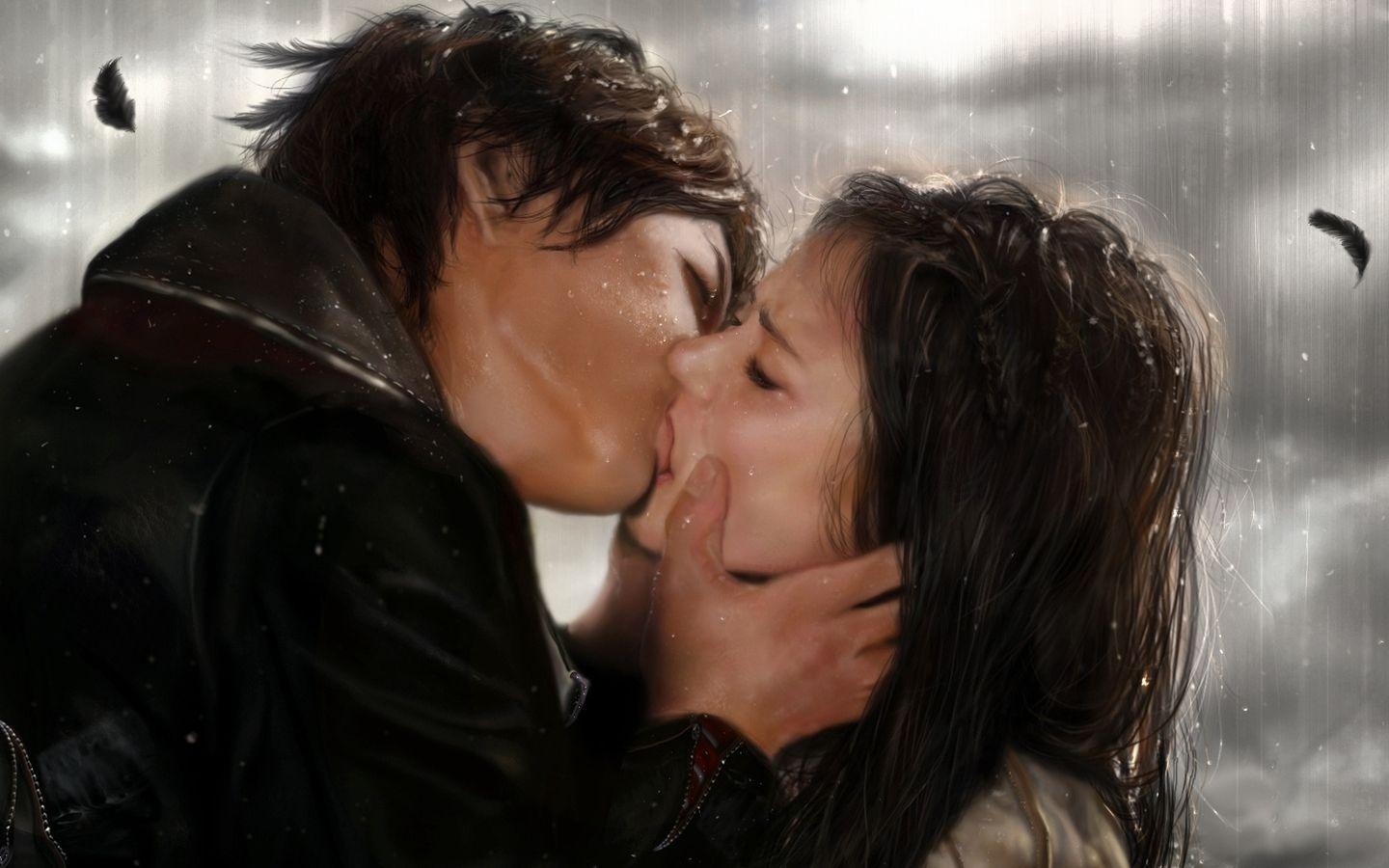 1440x900 Kissing Couple Wallpaper, Picture, Image, Desktop