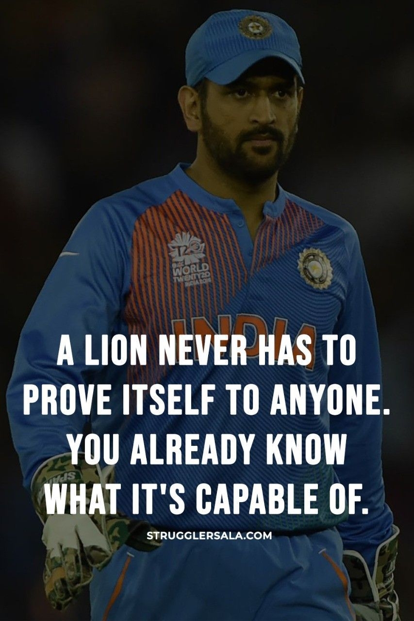 860x1280 I lion never has to prove.. Dhoni quotes, Cricket quotes, Real men quotes, Phone