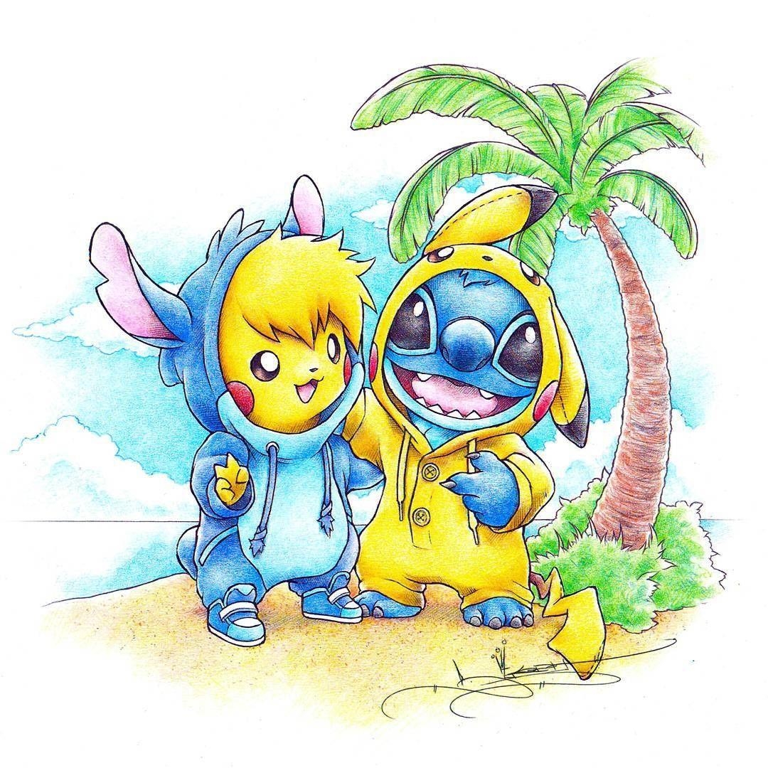 1080x1080 Pikachu and Stitch. itsbirdy. Drawings, Stitch, pikachu, Stitch, Phone