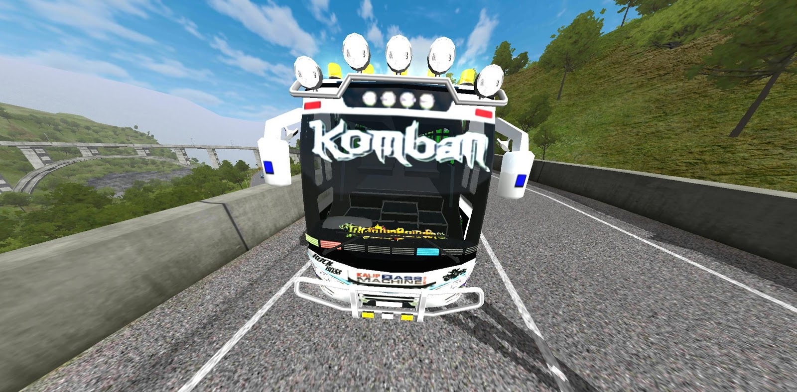 1600x790 Komban Bus Livery. Komban White bus livery for Bus Sumilator Indonesia. skin for Bus game, Dual Screen