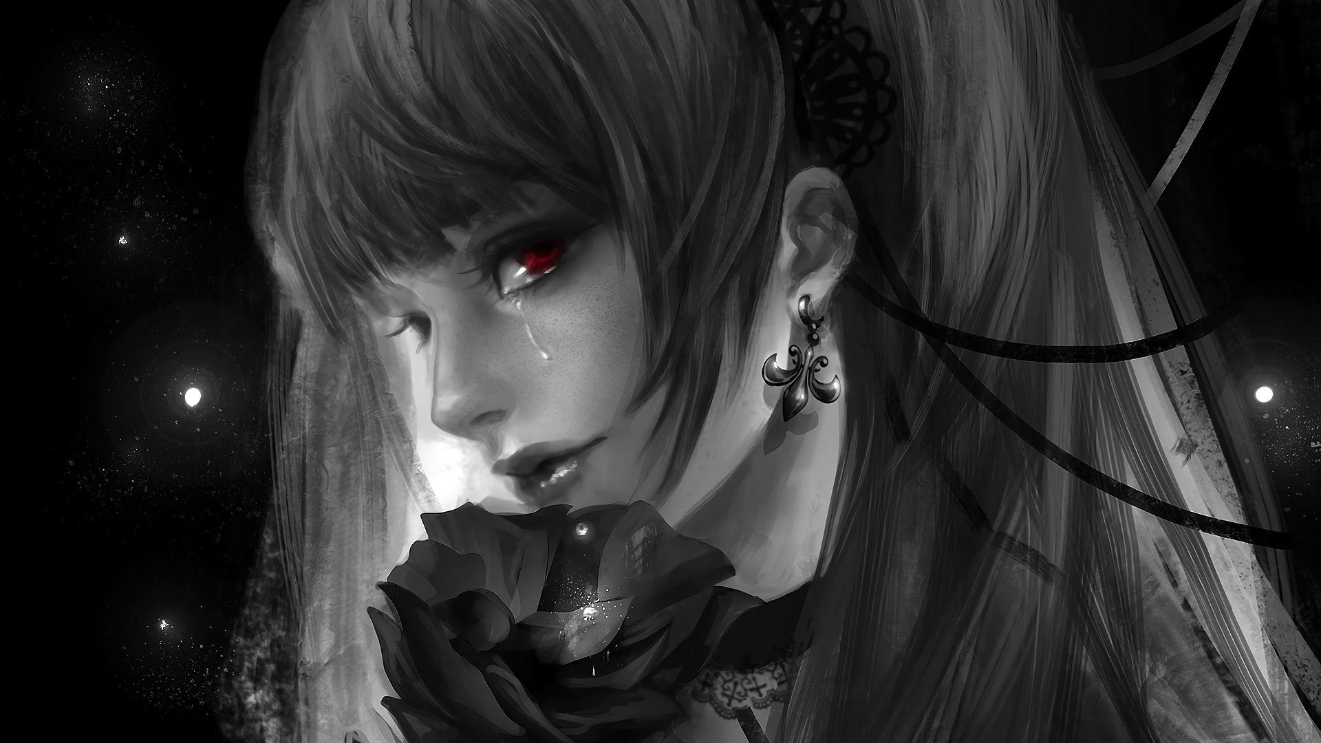 1920x1080 Misa Amane Death Note Black and Whit. Wallpaper, Desktop