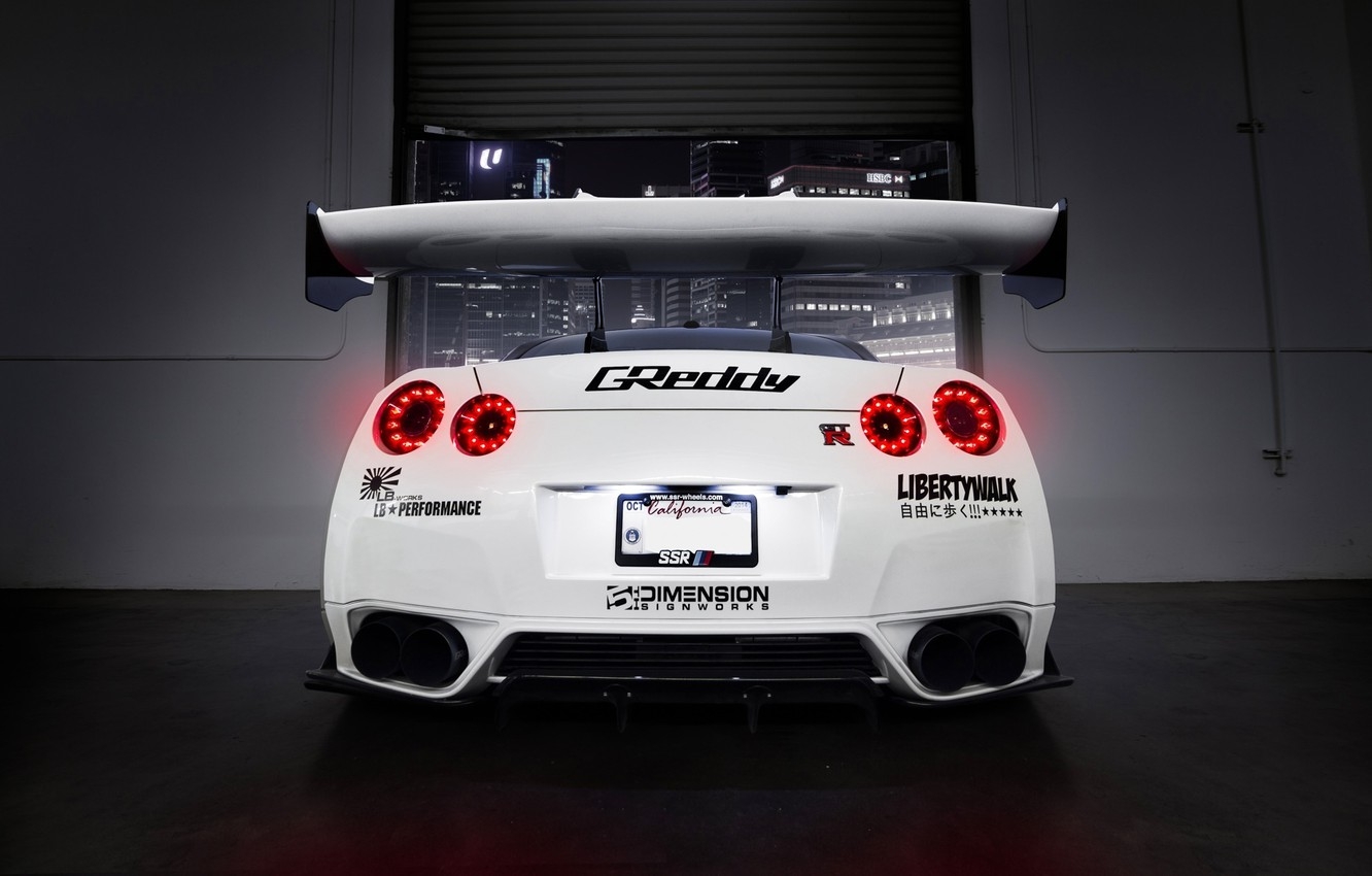 1340x850 Wallpaper GTR, Nissan, White, R Spoiler, Rear, Liberty, Walk image for desktop, section nissan, Desktop