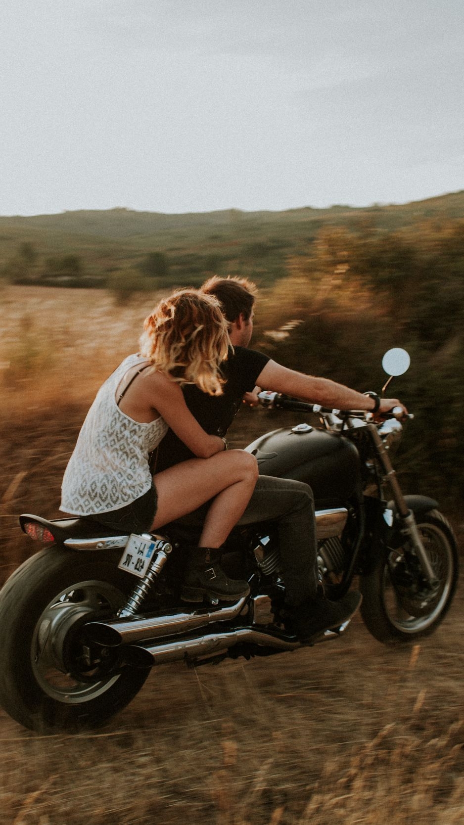 940x1670 Download Wallpaper  Couple, Motorcycle, Love, Speed Iphone 8 7 6s 6 For Parallax HD Background, Phone