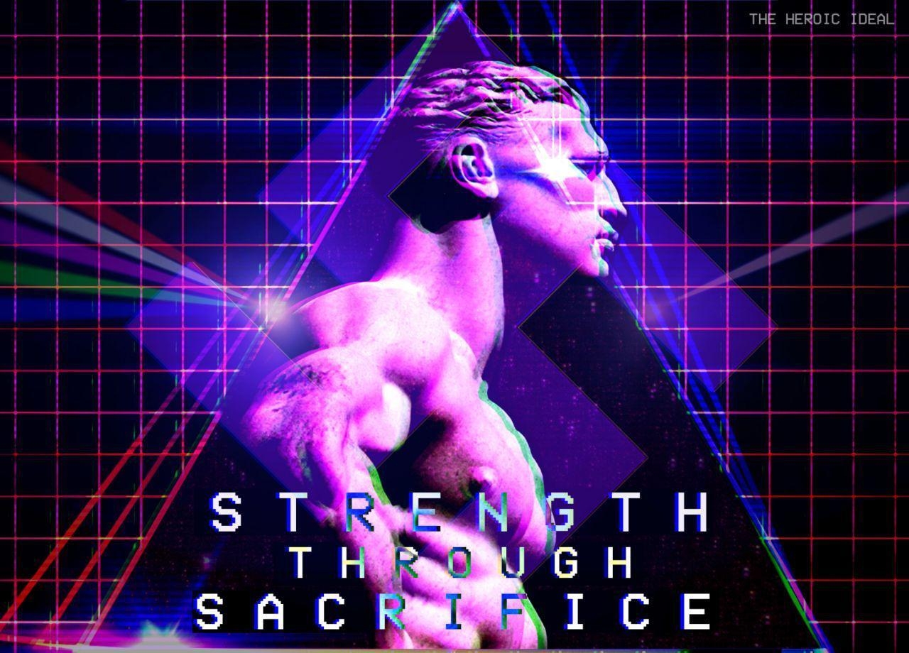 1280x920 fashwave, #vaporwave, #glitch art, #statue, #muscles, Desktop