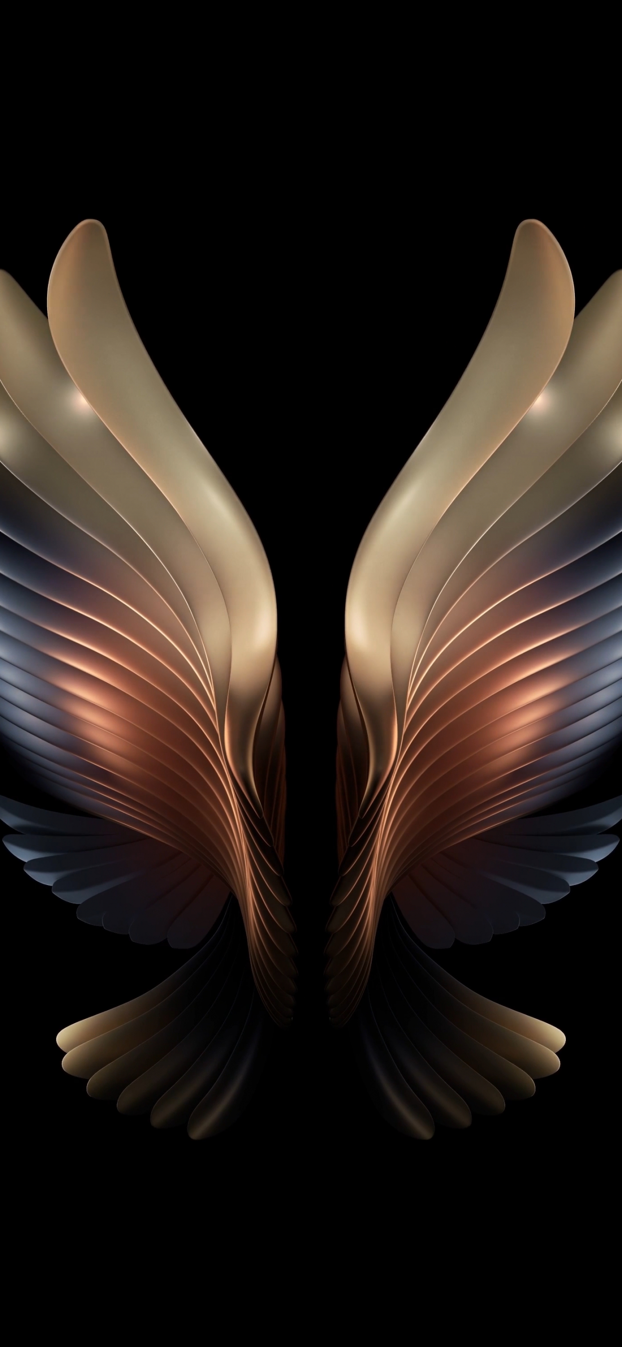 1250x2690 Samsung Galaxy W21 Wallpaper 4K, Samsung Galaxy Fold, AMOLED, Angel wings, Abstract, Phone