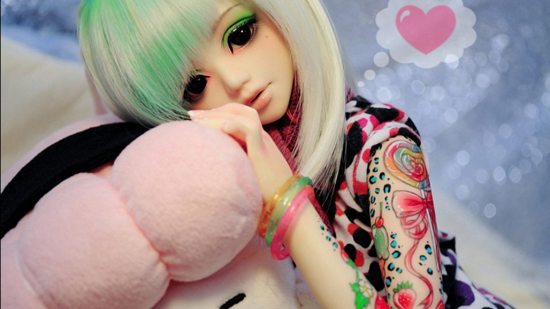 1920x1080 Toy Doll Innocent And Sad Looks With Teddy Bear Image Wallpaper, Desktop