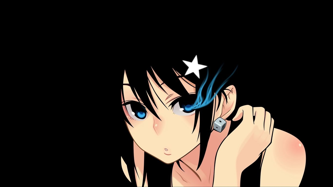 1370x770 Download wallpaper  anime, girl, brunette, dark, shining, eyes tablet, laptop HD background, Desktop