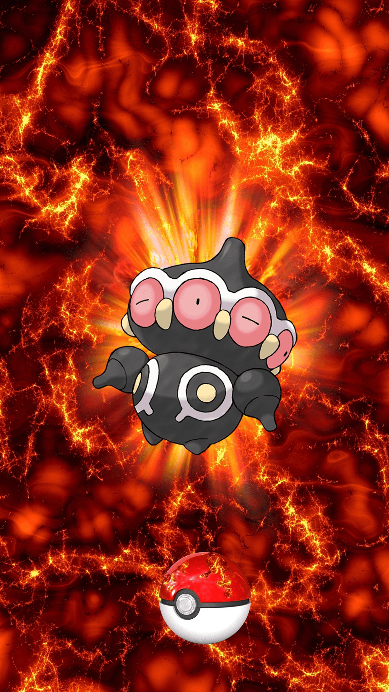 1250x2210 Fire Pokeball Claydol Unknown Baltoy, Phone