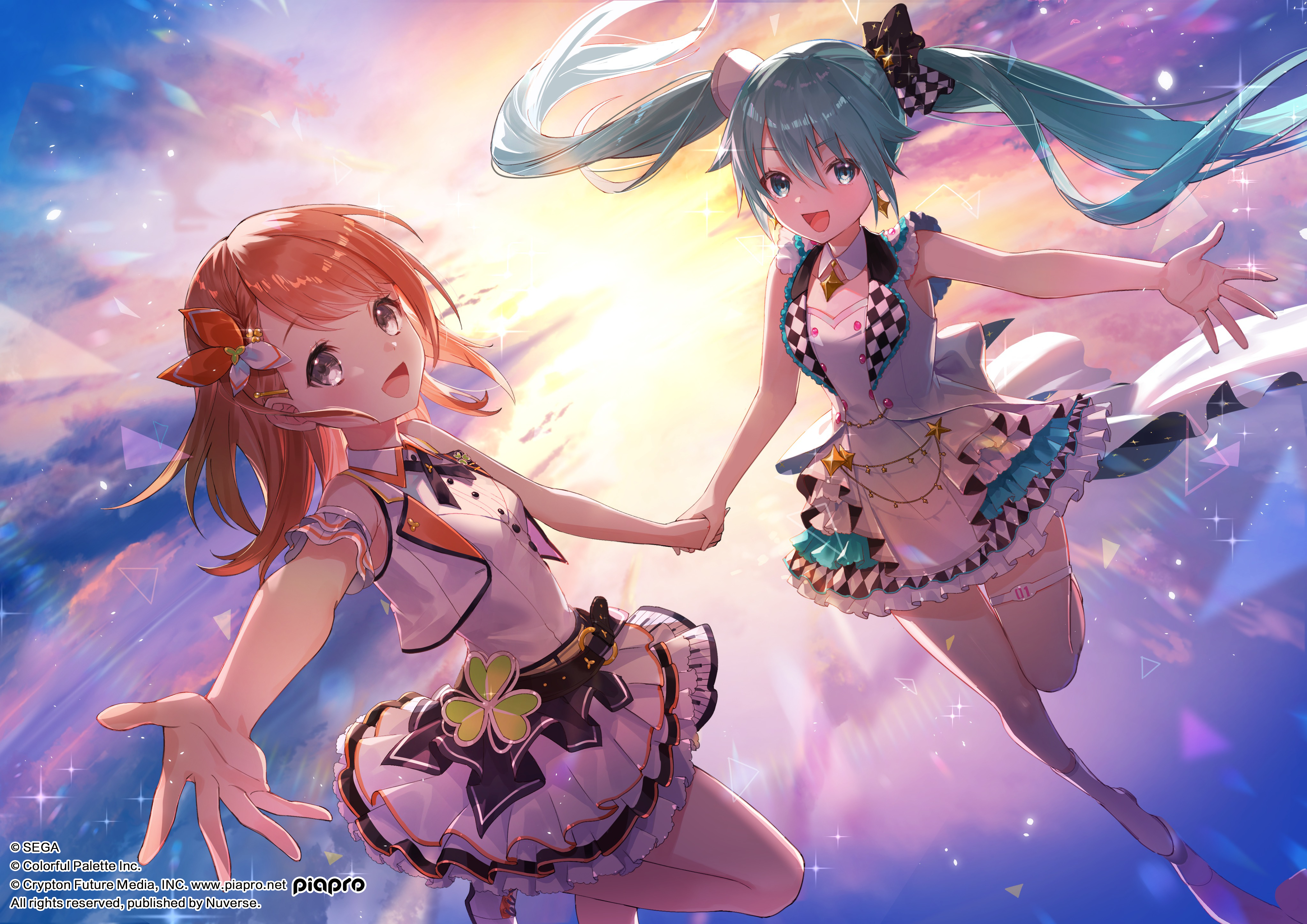 4100x2900 hatsune miku, hanasato minori, and more more jump! miku (vocaloid and 1 more) drawn by nima_(niru54), Desktop