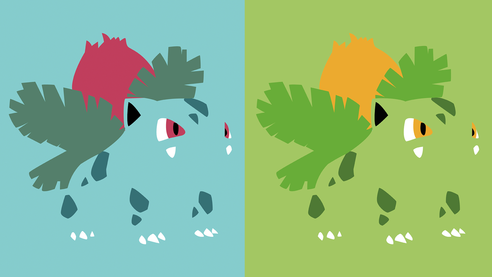 1600x900 Ivysaur Minimalist Wallpaper, Desktop