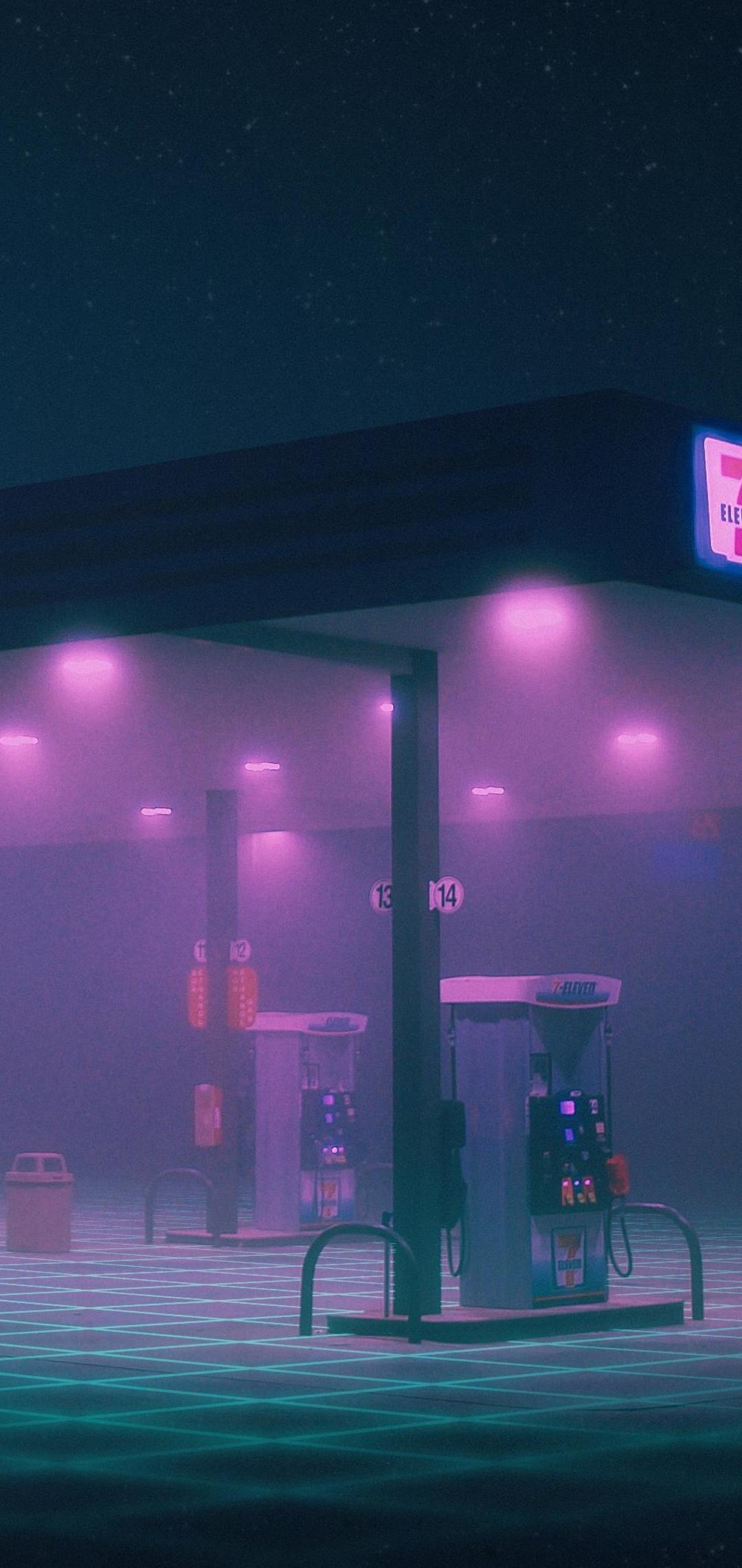 1080x2280 Gas Station Minimalist One Plus Huawei p Honor view 10, Phone