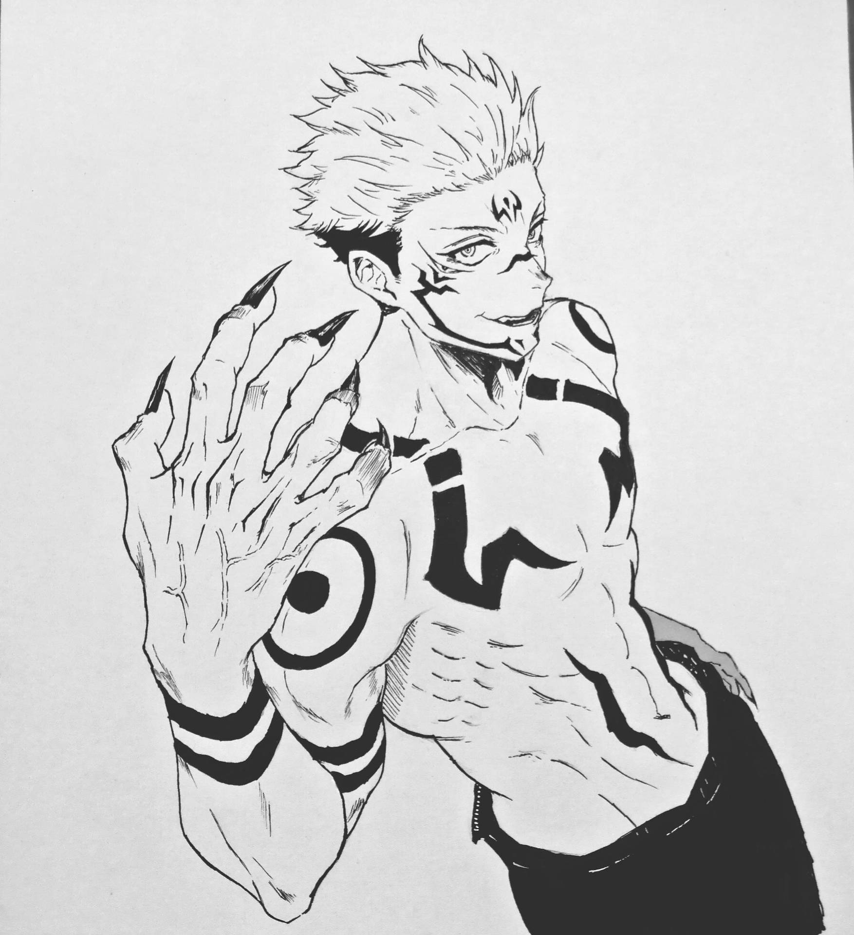 1760x1920 Download Jujutsu Kaisen Sukuna Anime Drawing Wallpaper, Phone