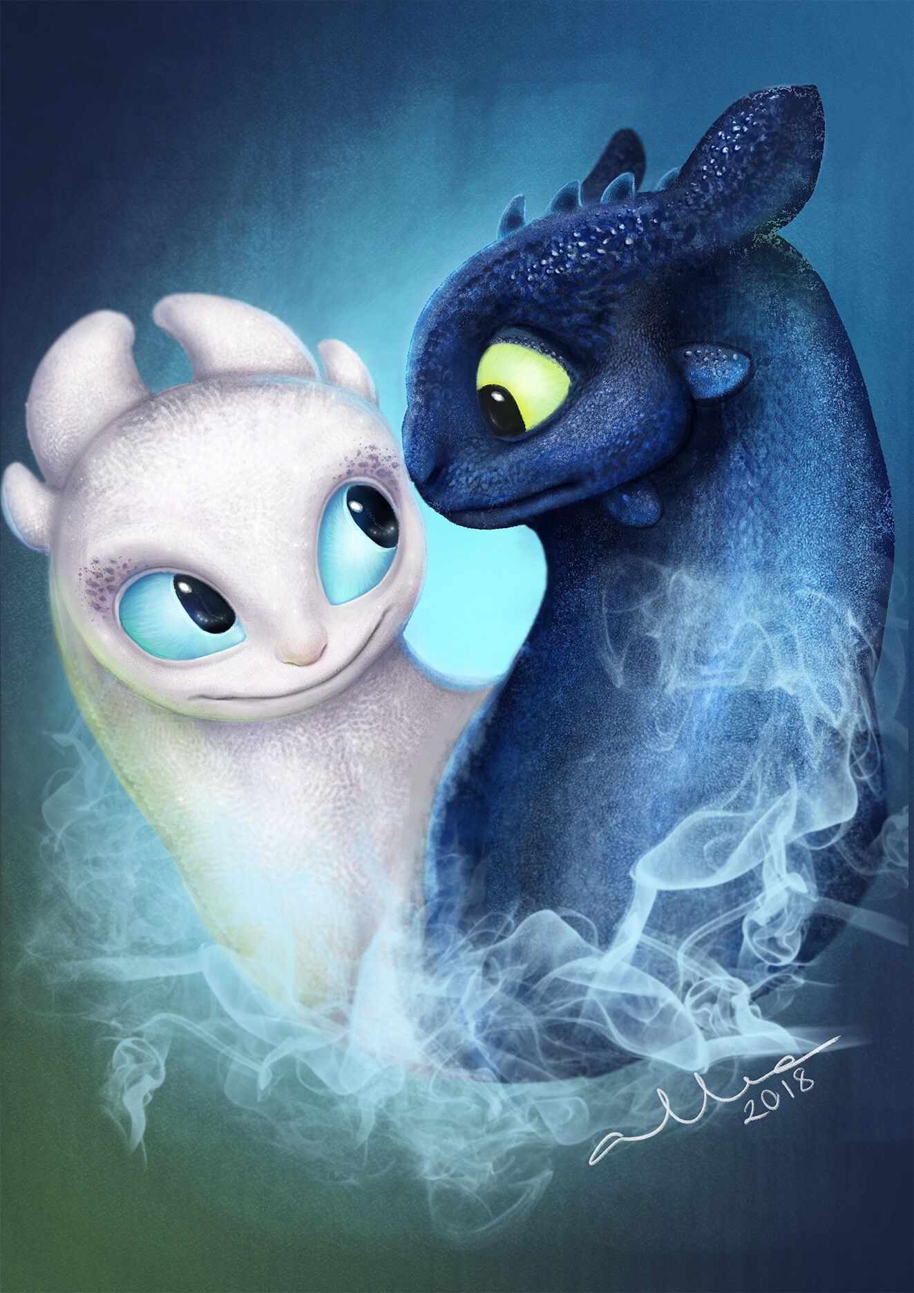 1330x1880 Toothless the Night Fury and his mate, Light Fury. How train your, Phone