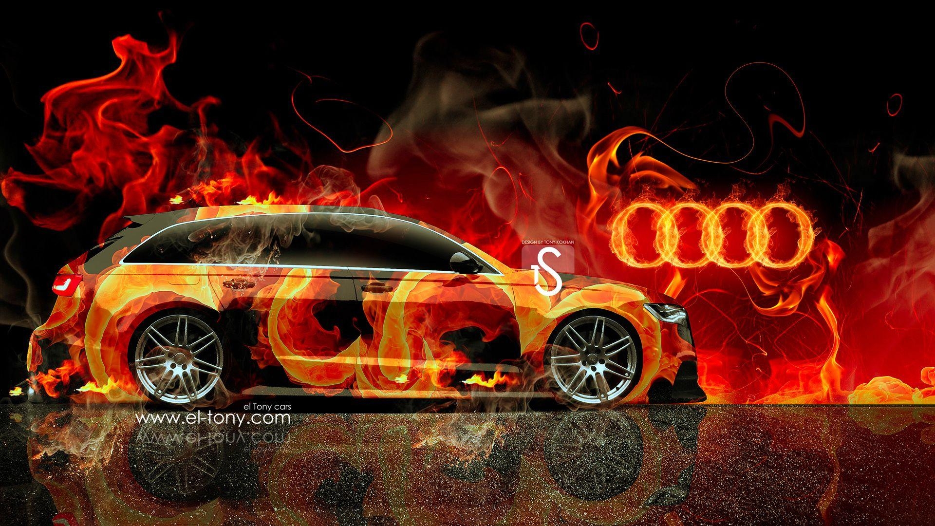 1920x1080 Audi A6 Avant Quattro Fire Abstract Car 2014, Desktop