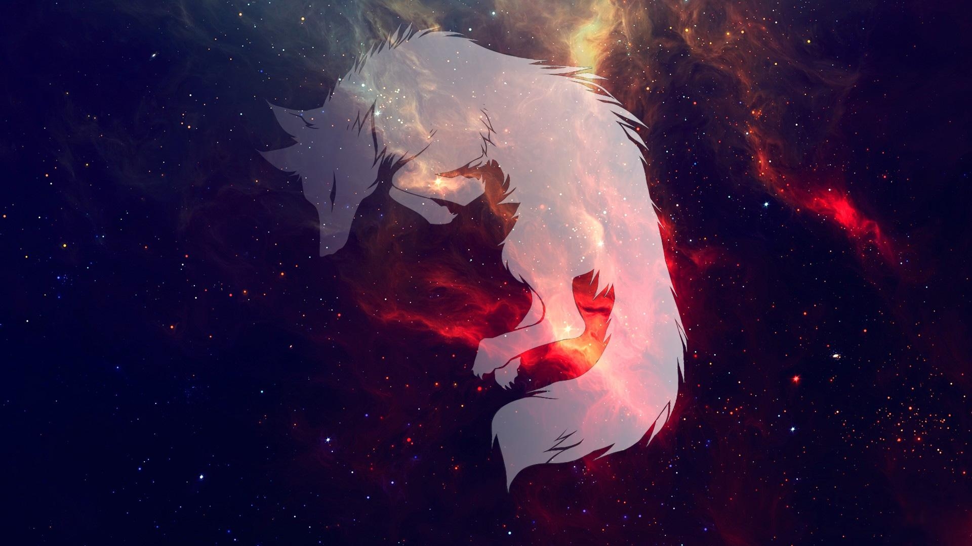 1920x1080 Wolf Fantasy Art Space, HD Artist, 4k Wallpaper, Image, Desktop