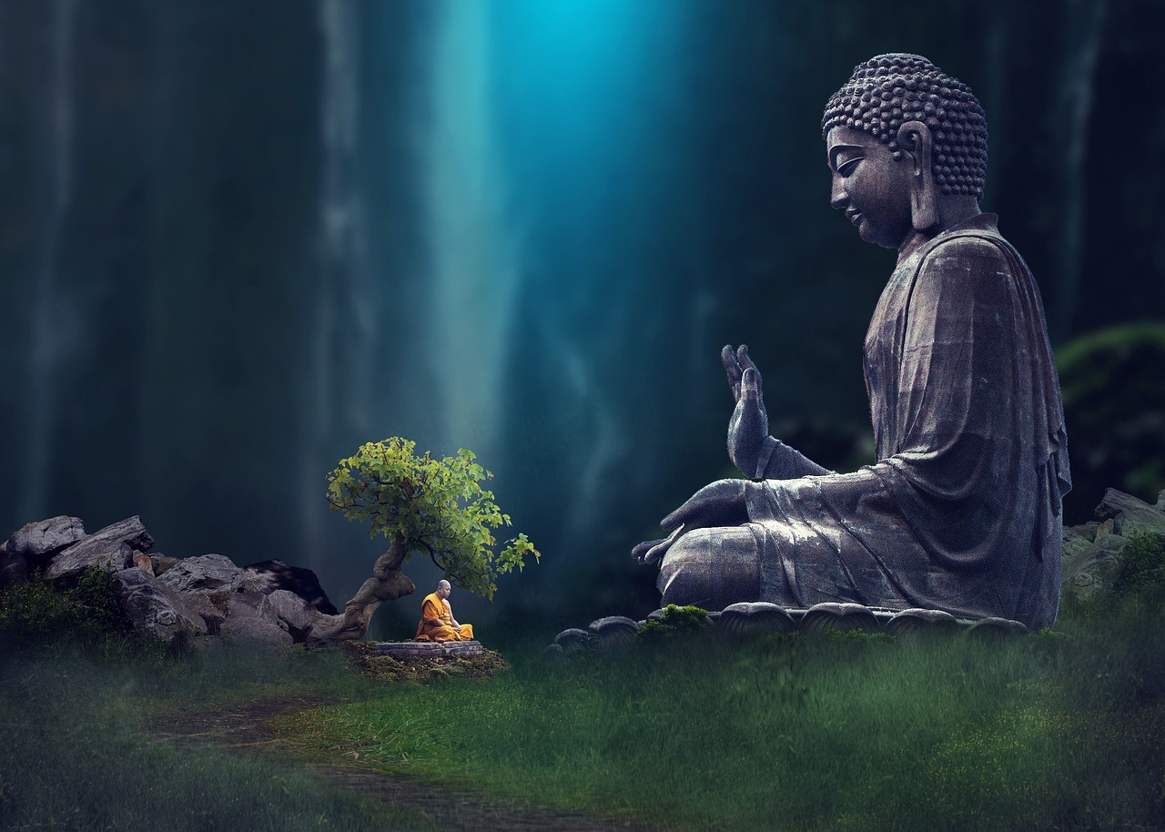 1280x920 Buddha Monk Meditation, Desktop