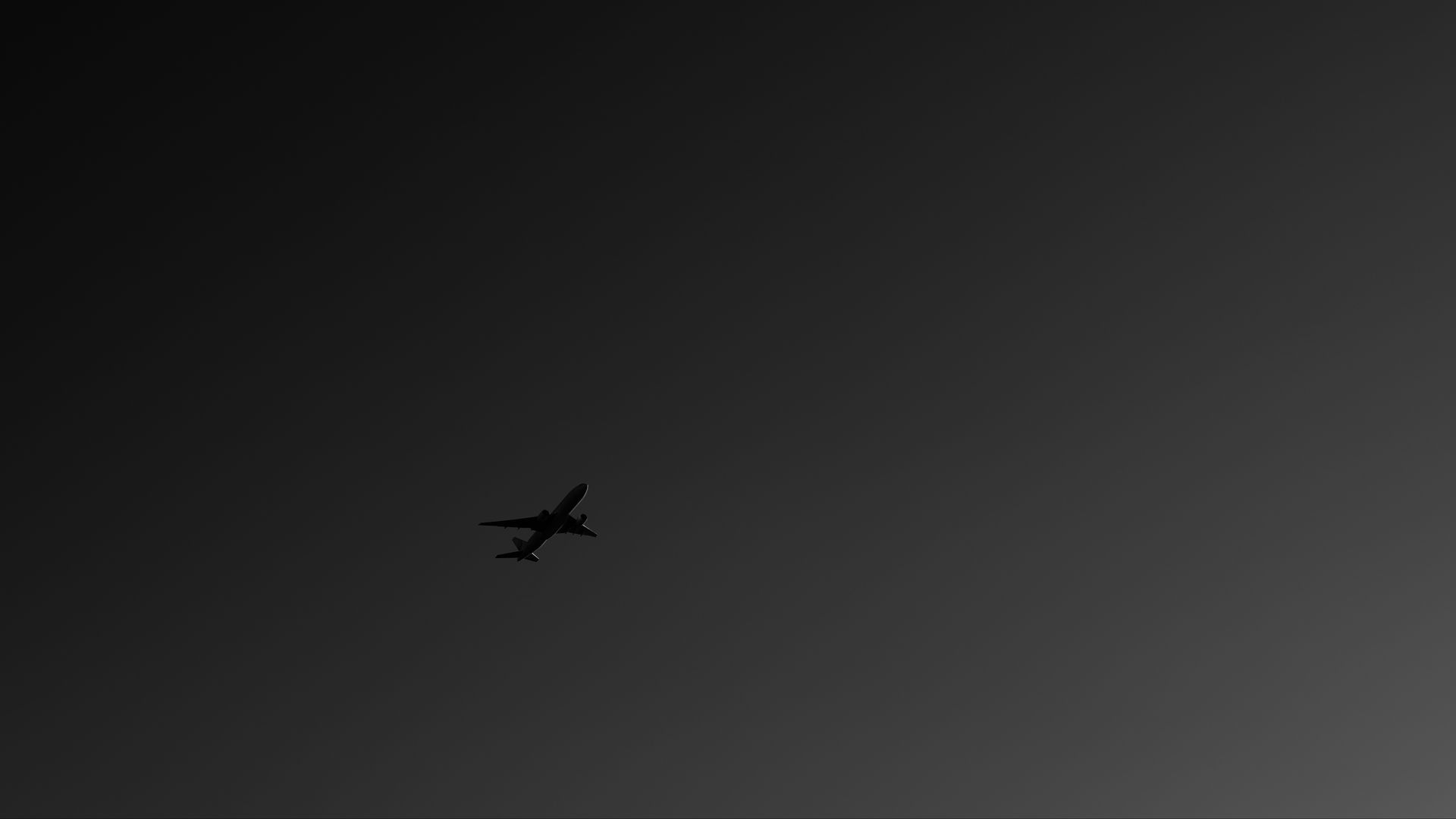 1920x1080 Download wallpaper  plane, bw, sky, flight, dark, Desktop