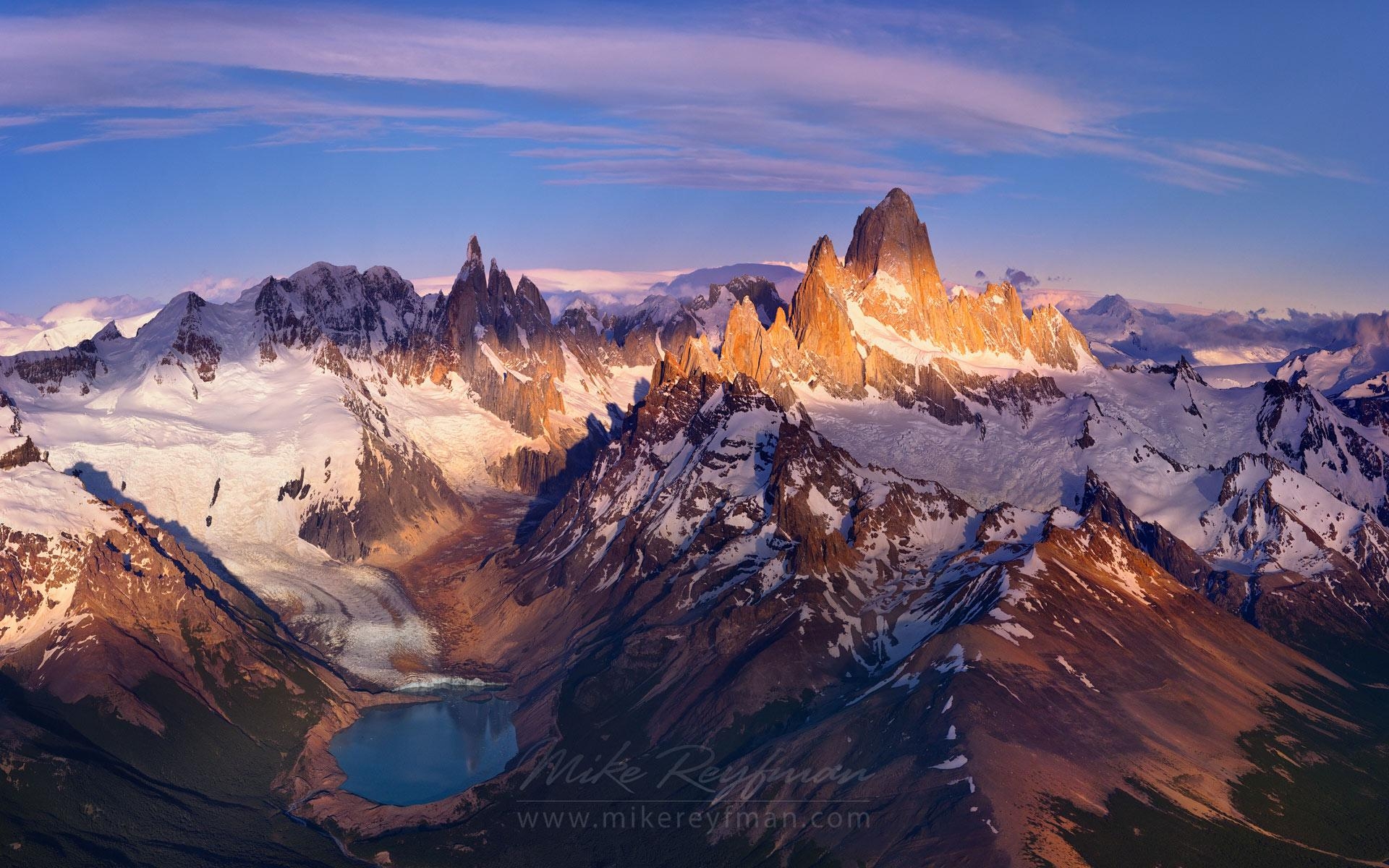 1920x1200 Waterfall on the Arroyo Del Salto River below Mount Fitzroy. Los, Desktop