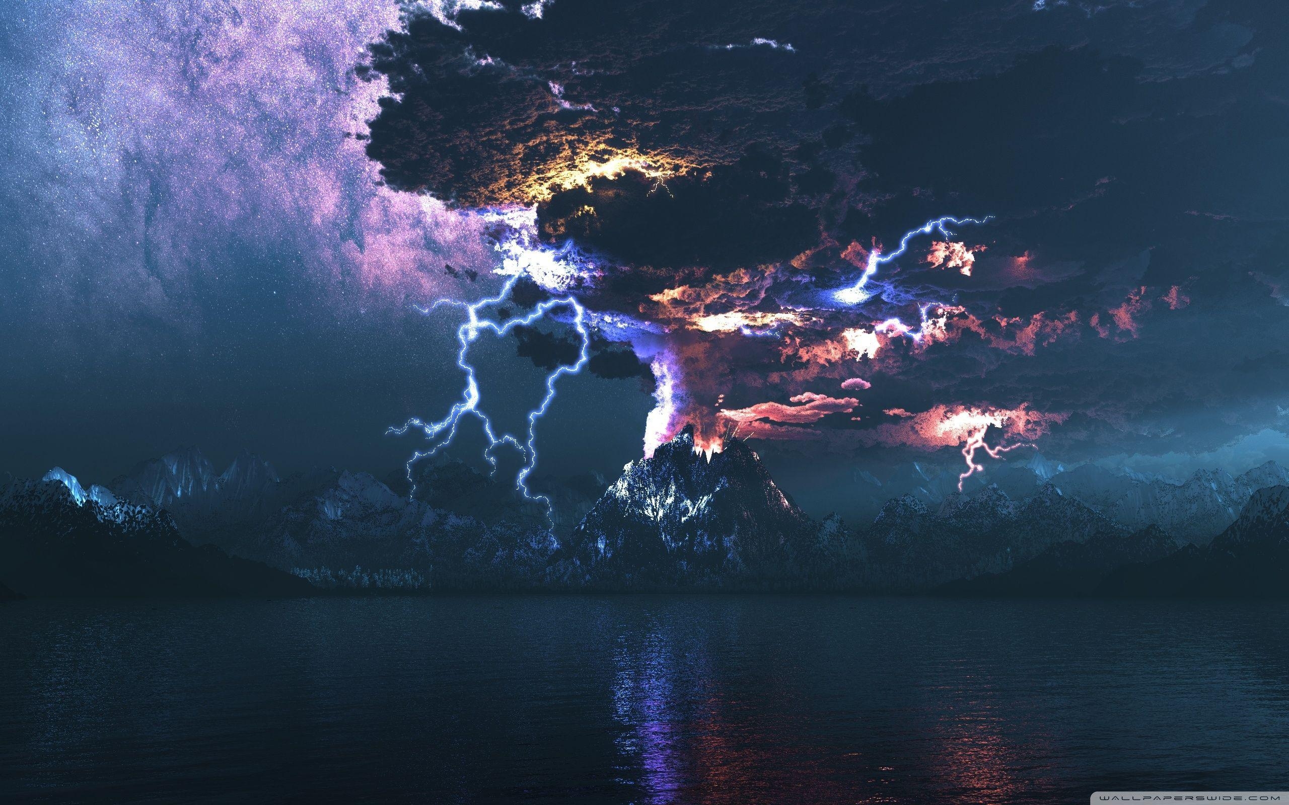 2560x1600 Volcano Eruption Lightning ❤ 4K HD Desktop Wallpaper for 4K Ultra, Desktop