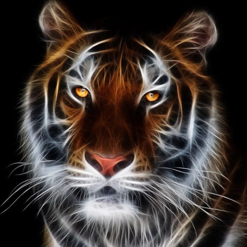 1000x1000 Wallpaper Gambar Harimau 3D, Phone