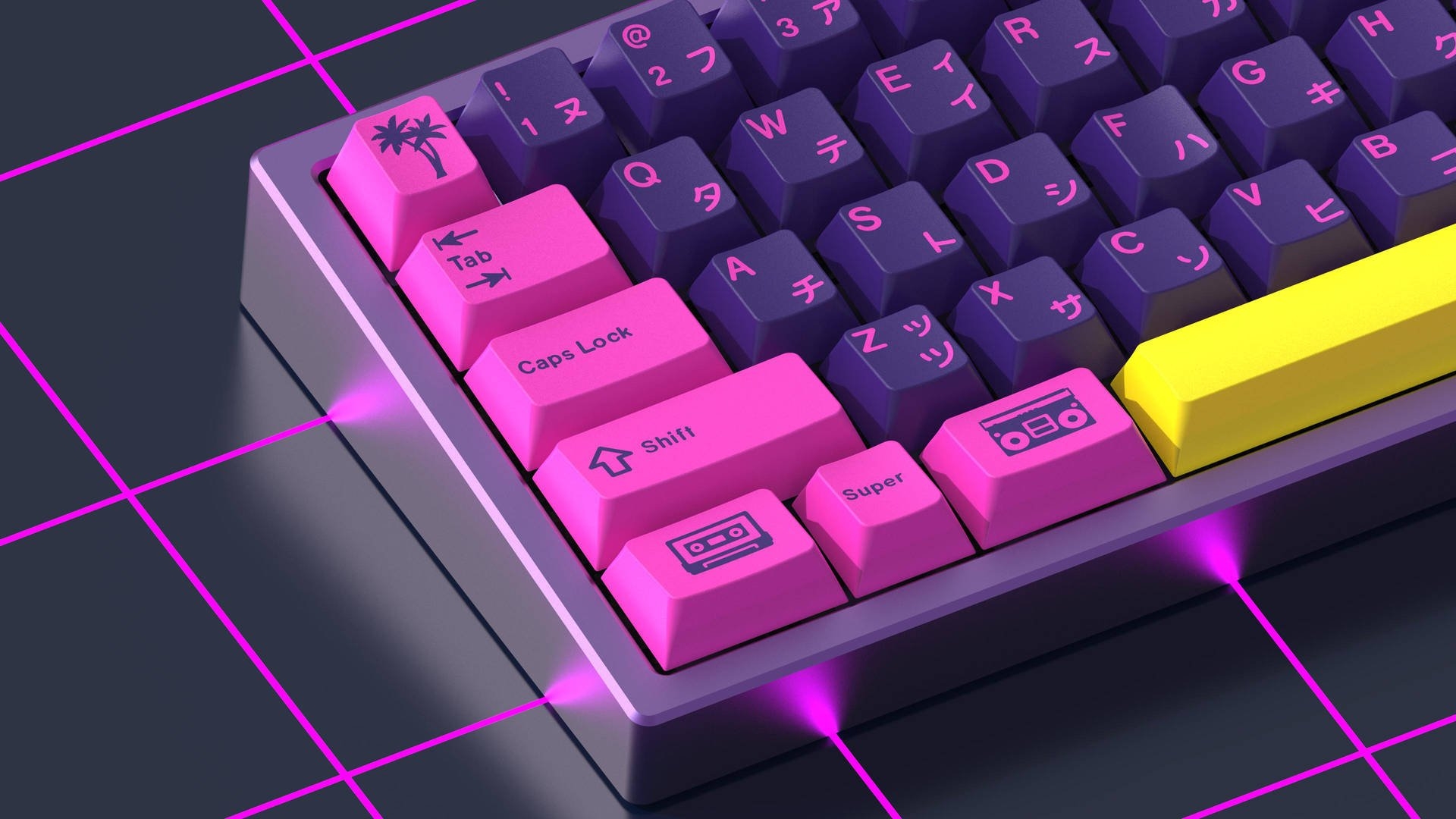 1920x1080 Download Aesthetic Pink Purple Keyboard, Desktop