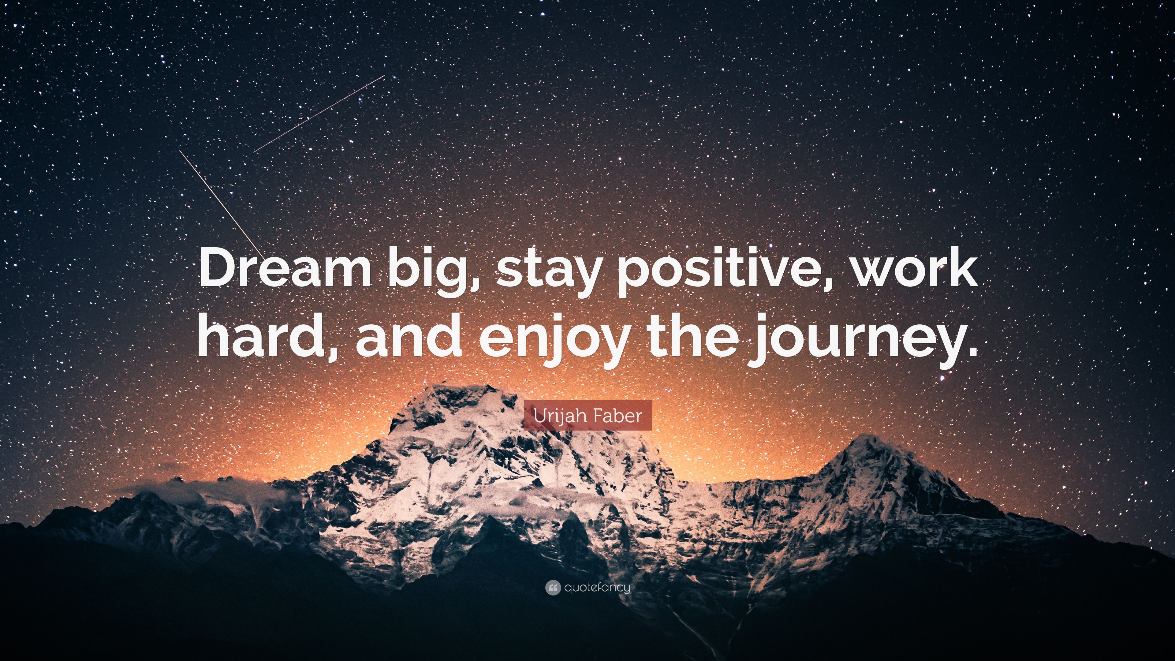 3840x2160 Urijah Faber Quote: “Dream big, stay positive, work hard, and enjoy the journey.” (28 wallpaper), Desktop