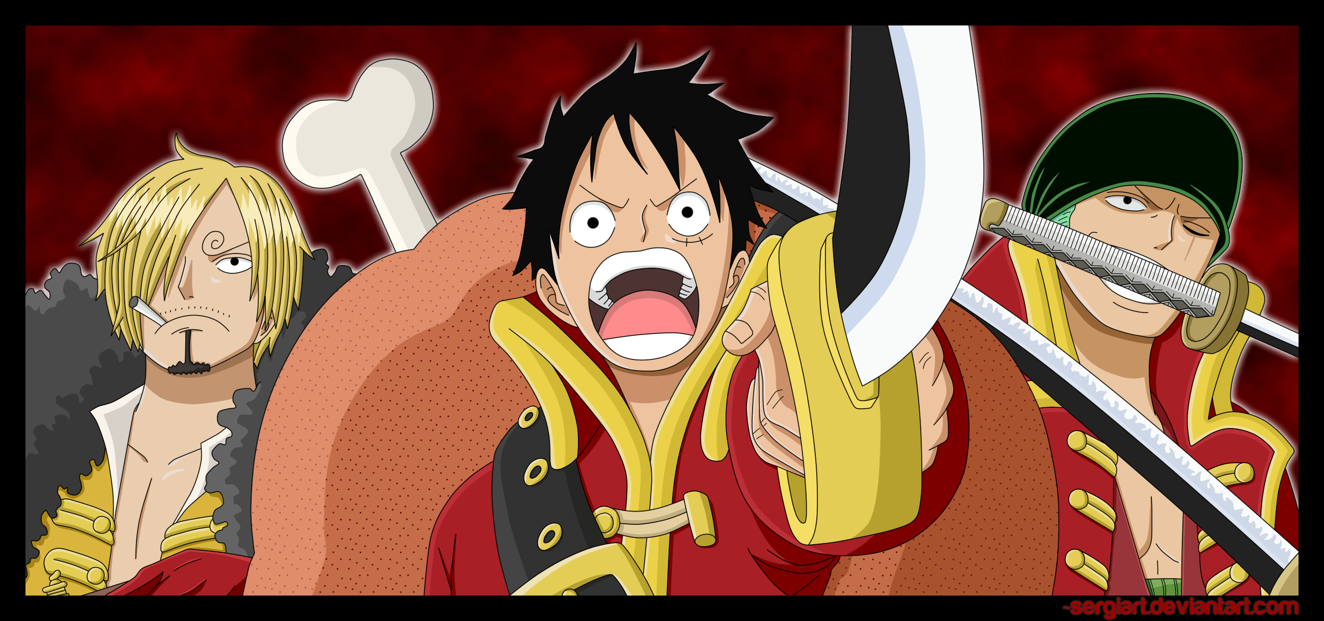 2600x1220 monkey d. luffy imagens *Sanji*Luffy*Zoro* HD wallpaper, Dual Screen