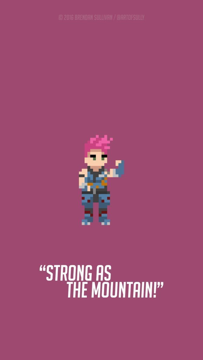 670x1200 Overwatch Zarya Pixel Art background (for phones), Phone