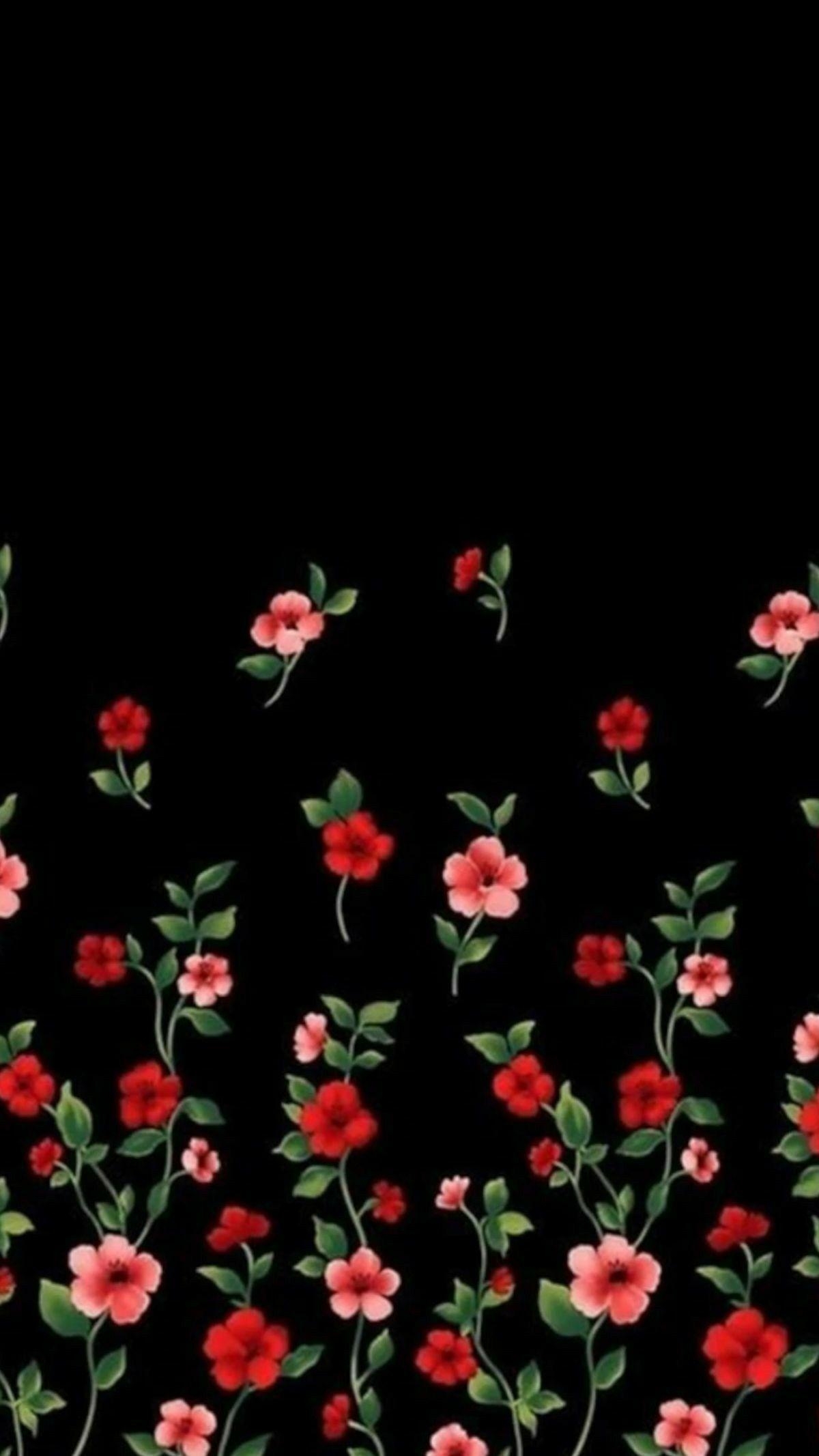 1200x2140 Dark Floral Wallpaper. Black Floral Wallpaper, Phone