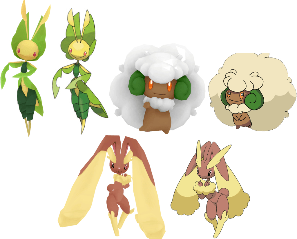 1030x830 MMD Rigged Pkmn, Leavanny, Whimsicott DL, Desktop