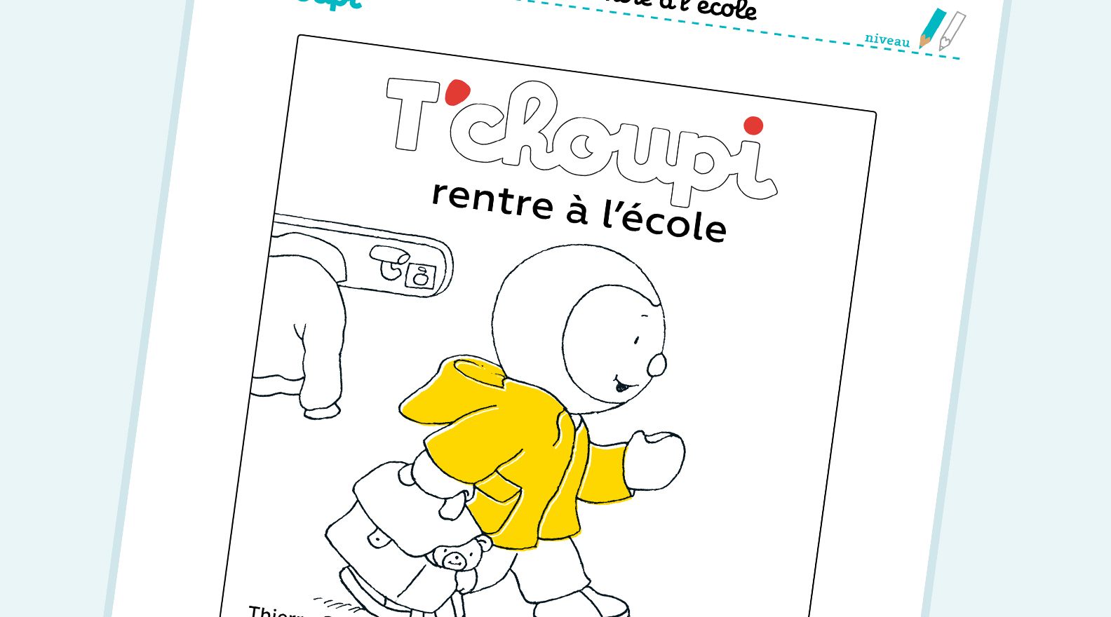 1590x880 Coloriage, T'choupi rentre à l'école, Desktop