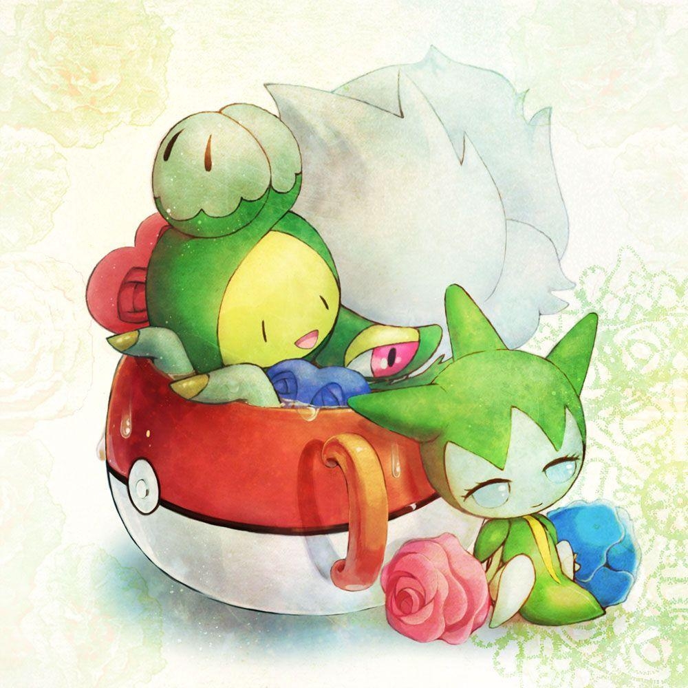 1000x1000 Tags: Fanart, Pokémon, Pixiv, Roselia, Roserade, Budew, Fanart From, Phone