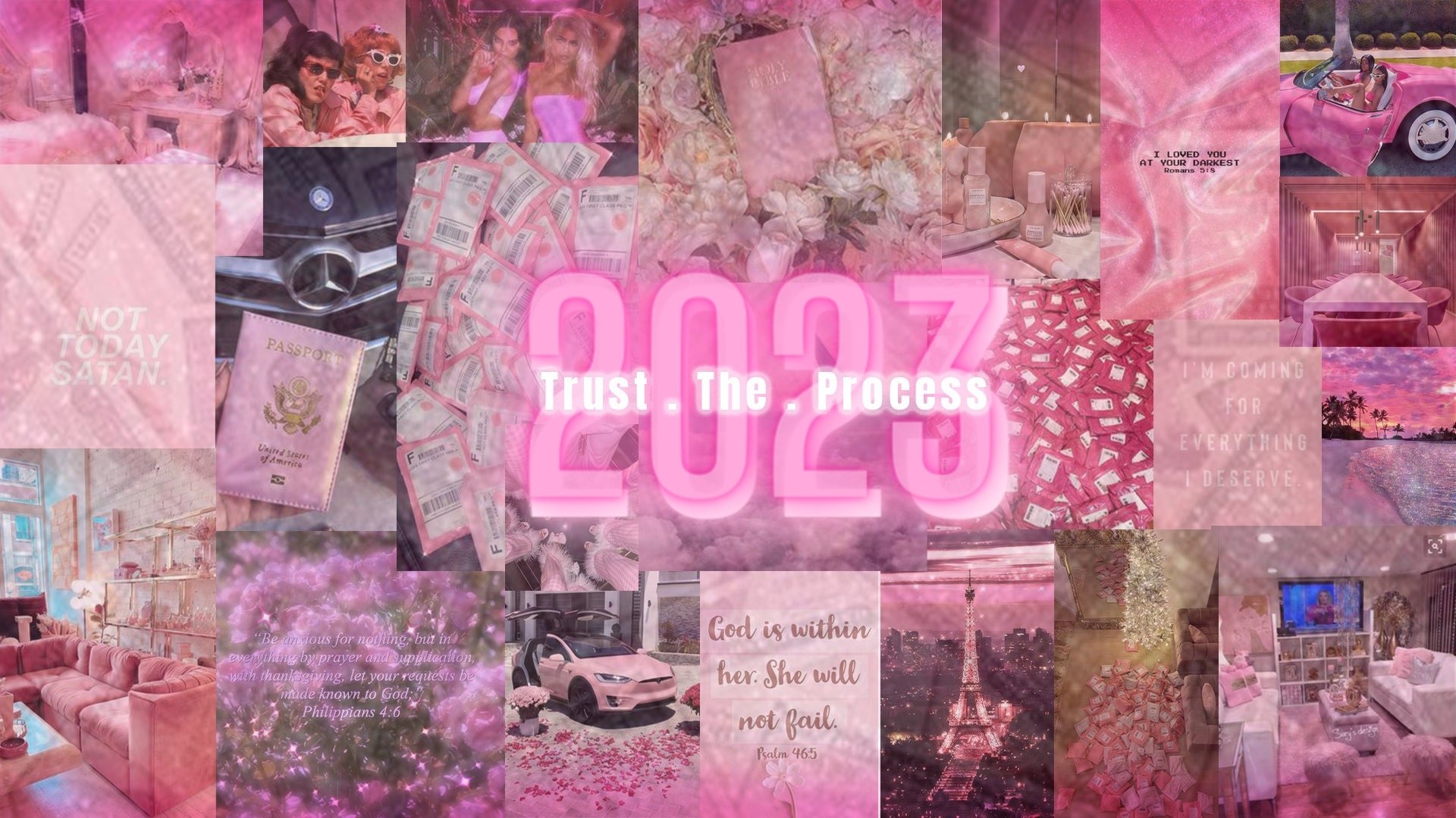 1920x1080 Visionboard Desktop Wallpaper Pink Aesthetic 2023, Desktop