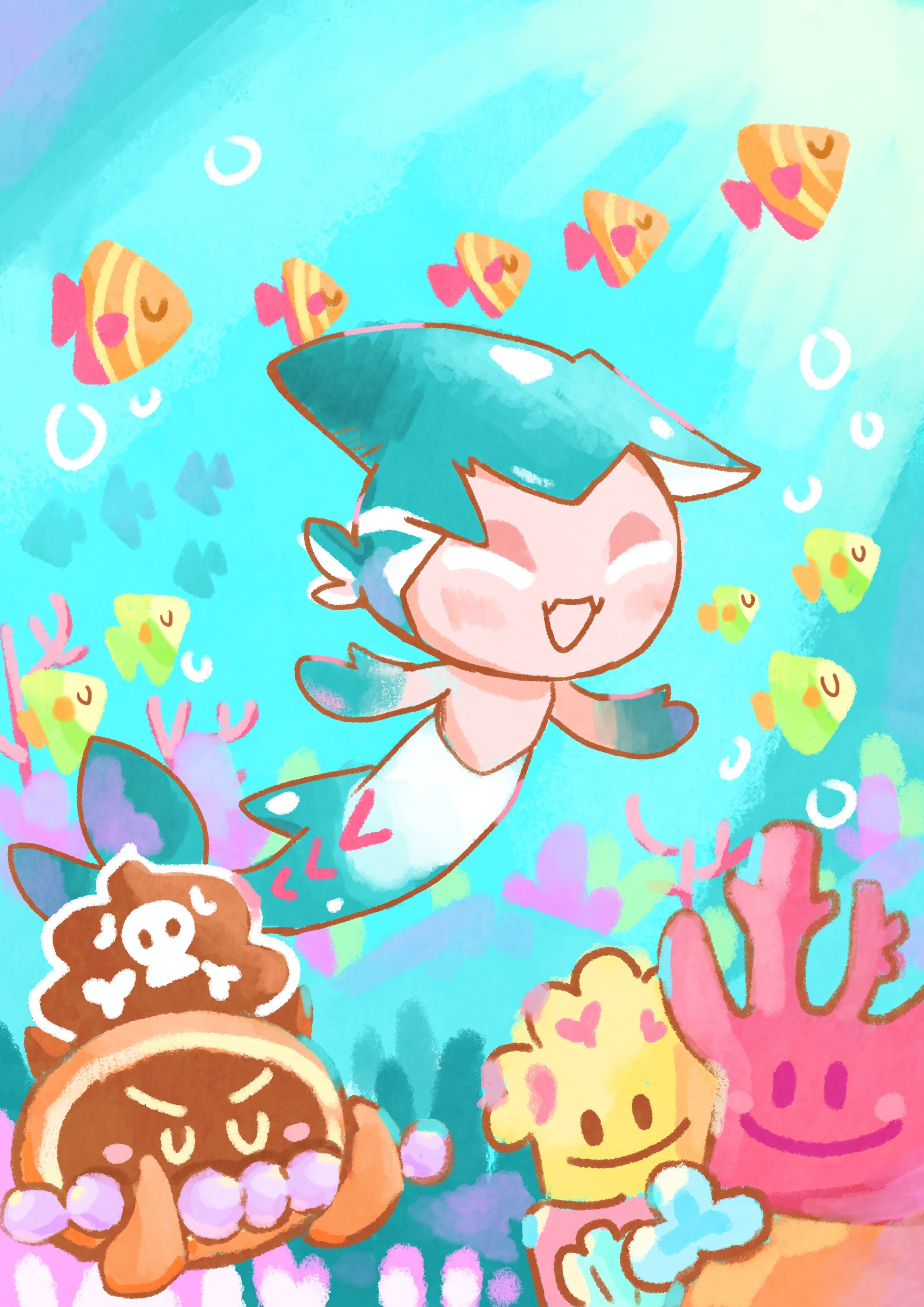 2480x3510 Sorbet Shark Cookie (Merman). Anime Image Board, Phone