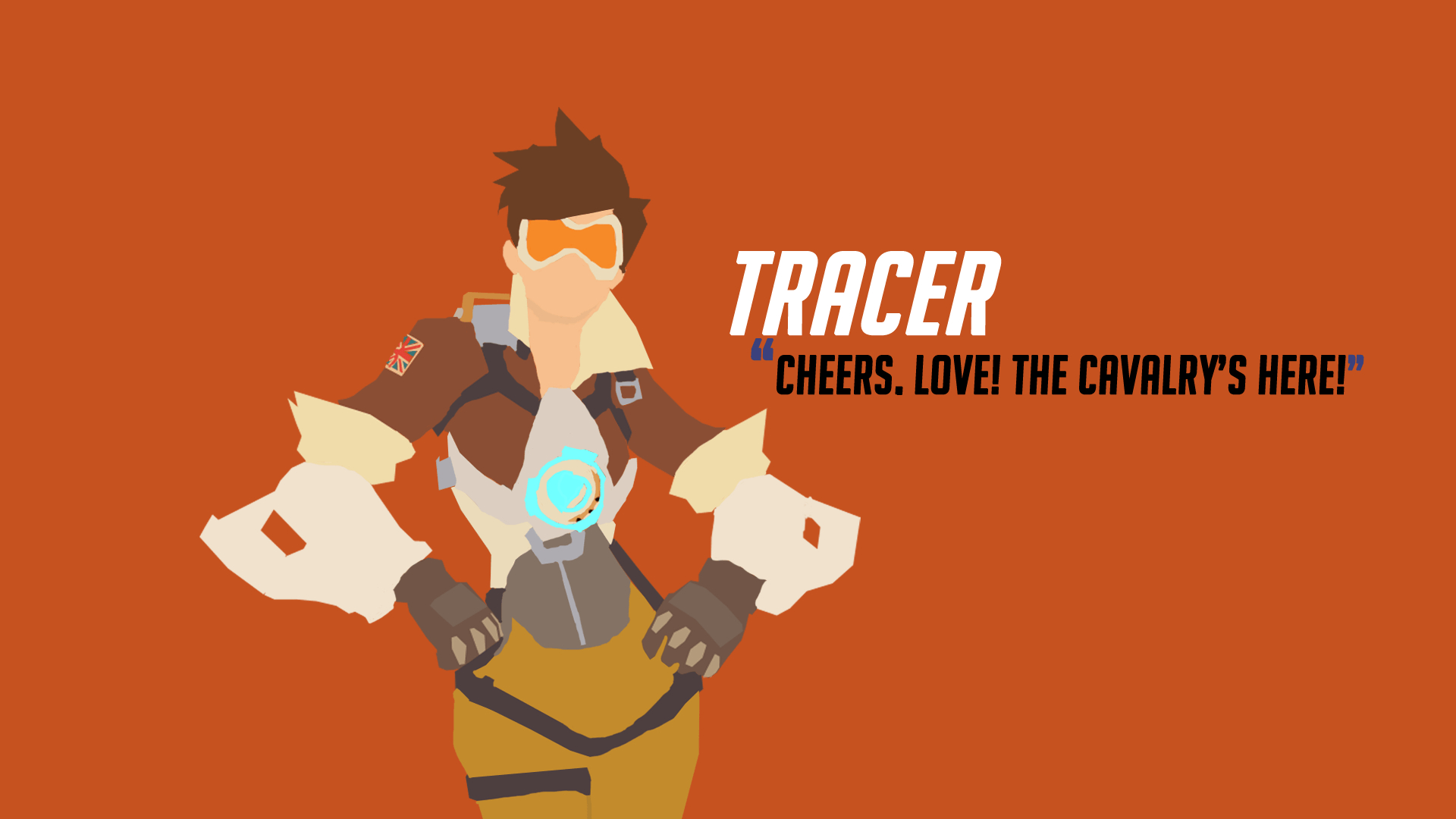 1920x1080 I tried to make a minimalist Tracer wallpaper, Desktop