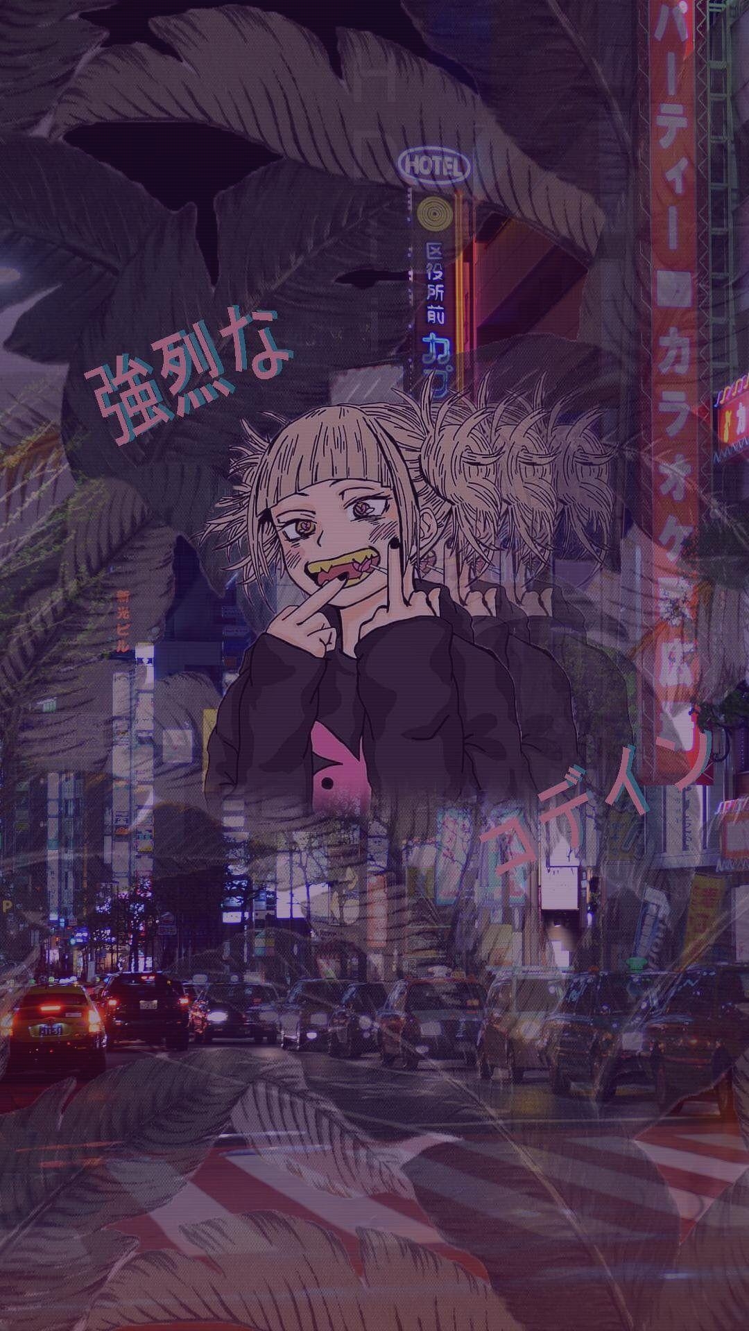 1080x1920 Vaperwave edit toga himiko <3. Cute anime wallpaper, Phone