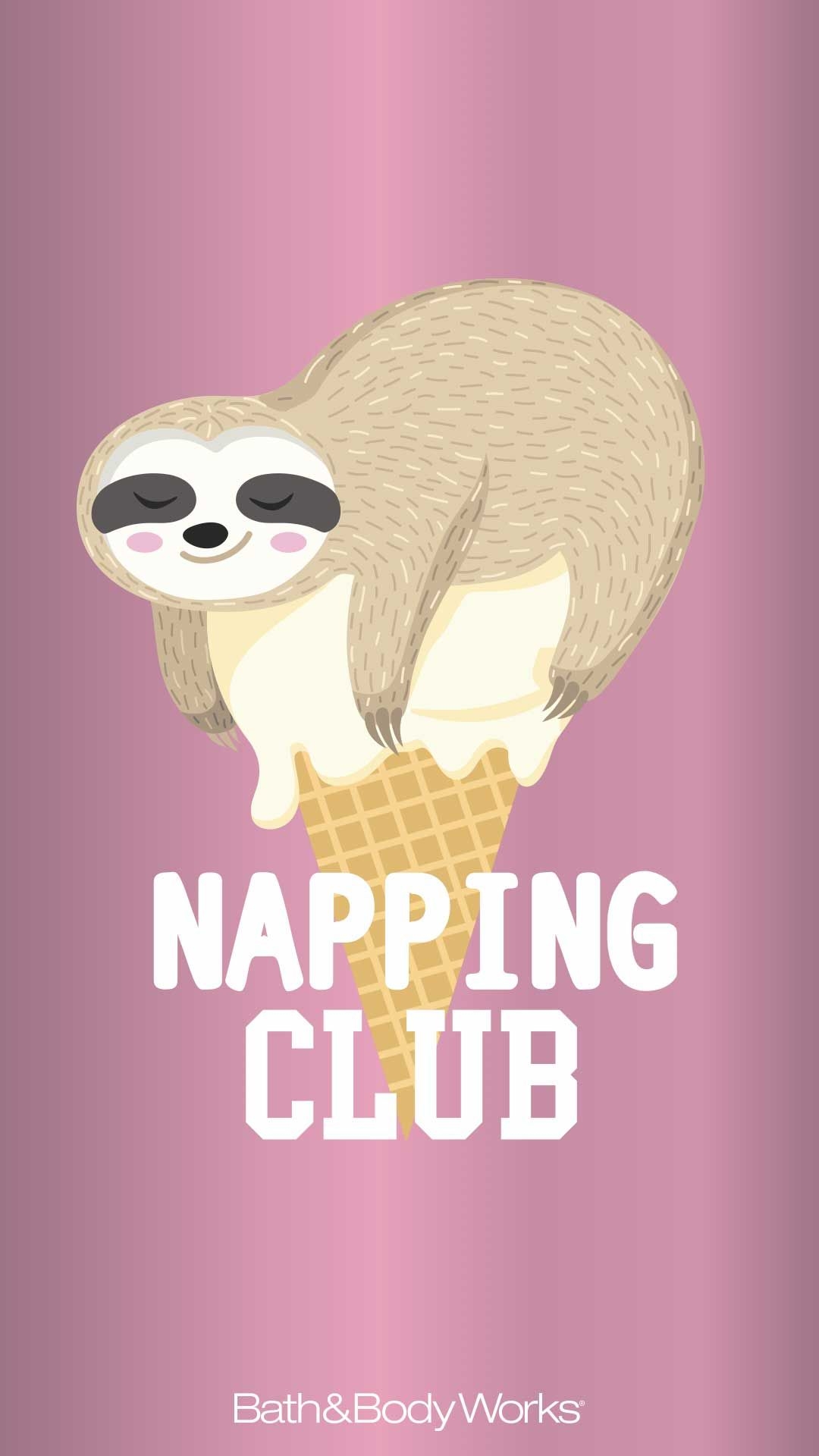 1080x1920 Napping Club iPhone Wallpaper. Sloth, Sloth drawing, Cute baby sloths, Phone