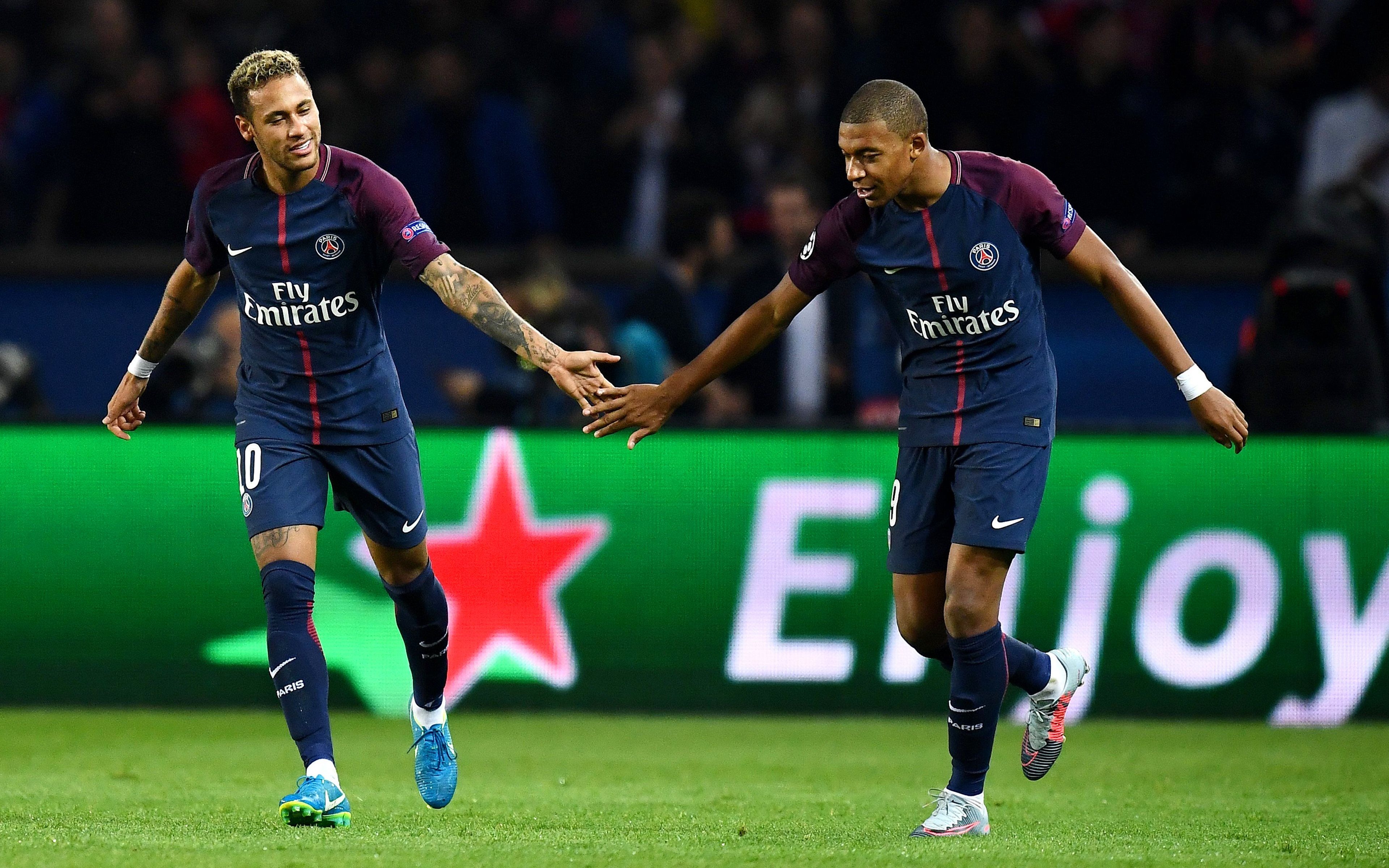 3840x2400 Download wallpaper Kylian Mbappe, Neymar, 4k, PSG, soccer, Desktop