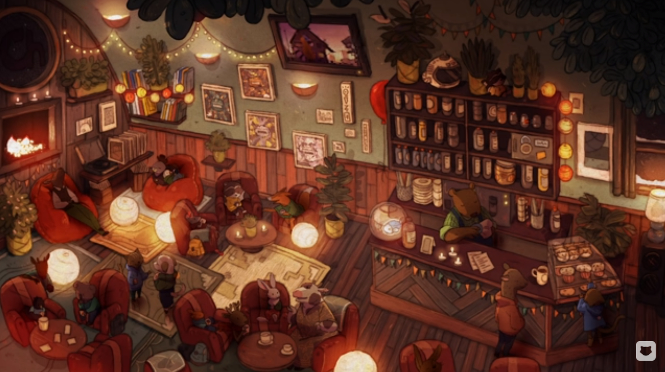 1360x760 Chillhop Yearmix 2019 ☕️ jazz beats & lofi hip hop. HD wallpaper, Wallpaper, Cafe art, Desktop