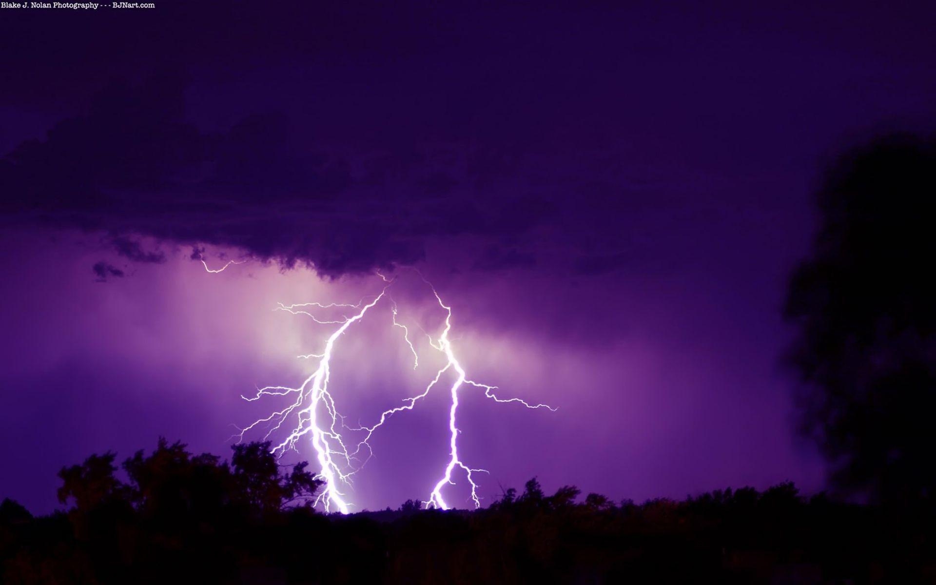 1920x1200 Thunder Storm Purple Sky, Desktop