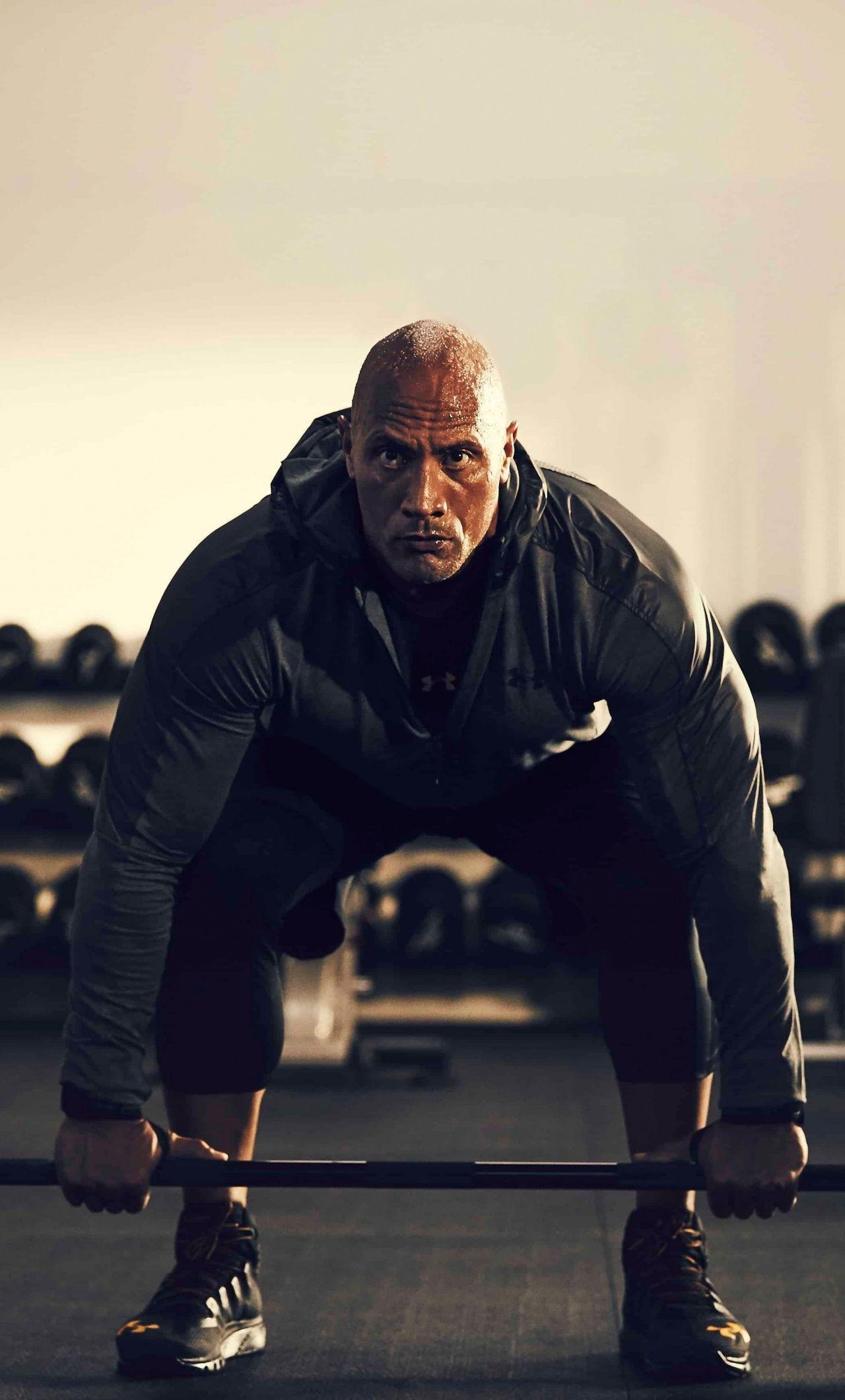 1280x2120 Exercise, Dwayne Johnson, Under Armour, celebrity,, Phone