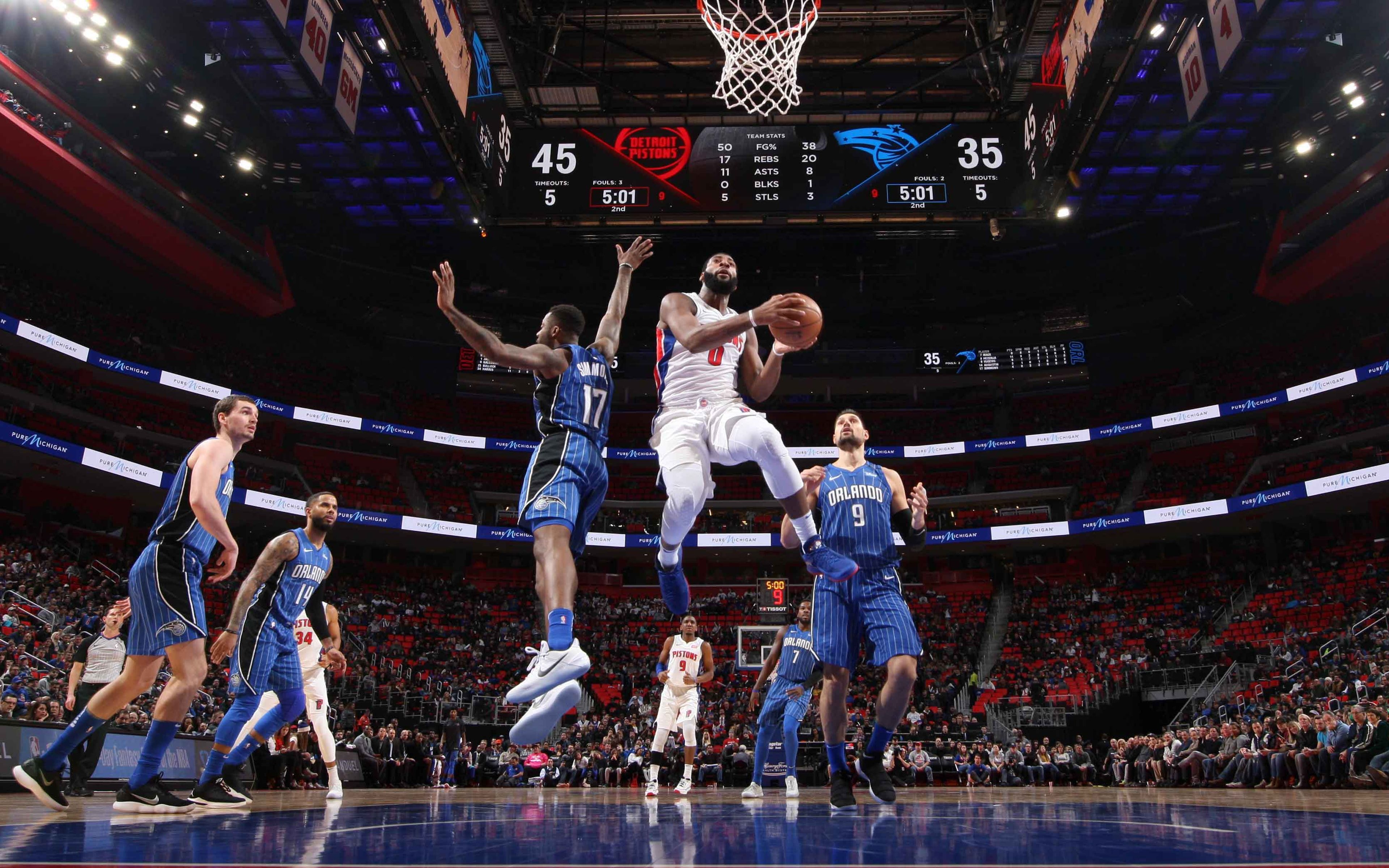 3840x2400 Download wallpaper Andre Drummond, 4k, NBA, dunk, basketball players, Detroit Pistons, basketball for desktop with resolution. High Quality HD picture wallpaper, Desktop