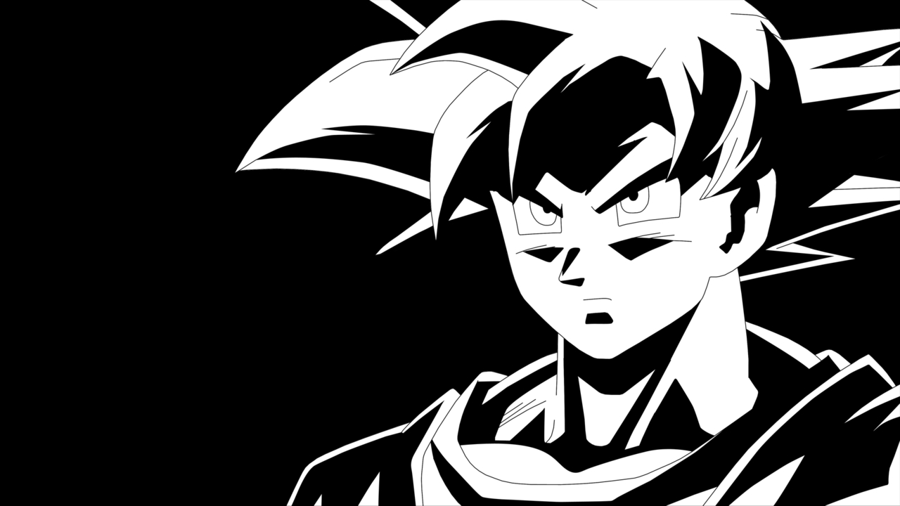 1280x720 More Like Goku Black and White Wallpaper, Desktop