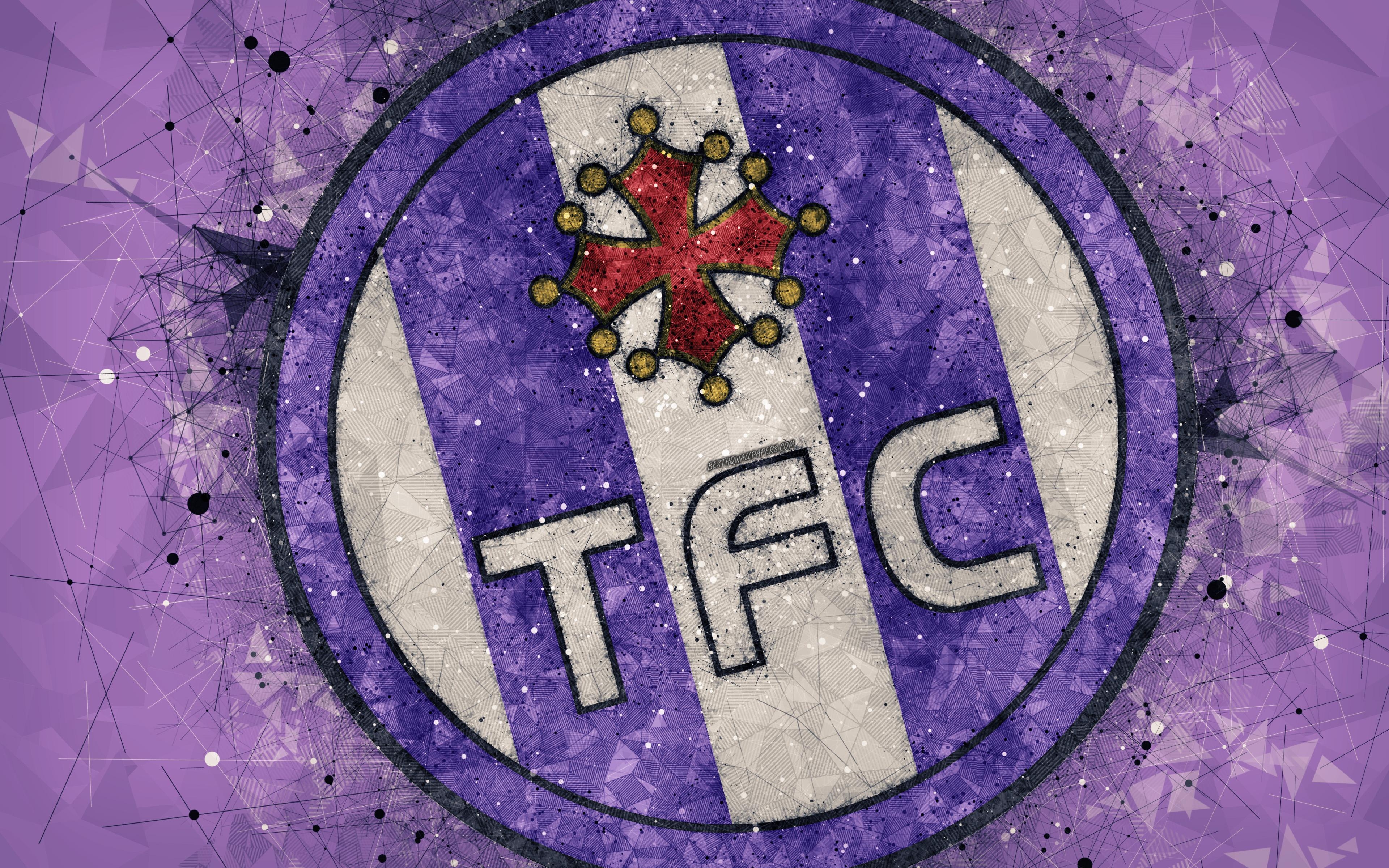 3840x2400 Download wallpaper Toulouse FC, 4k, geometric art, French football, Desktop