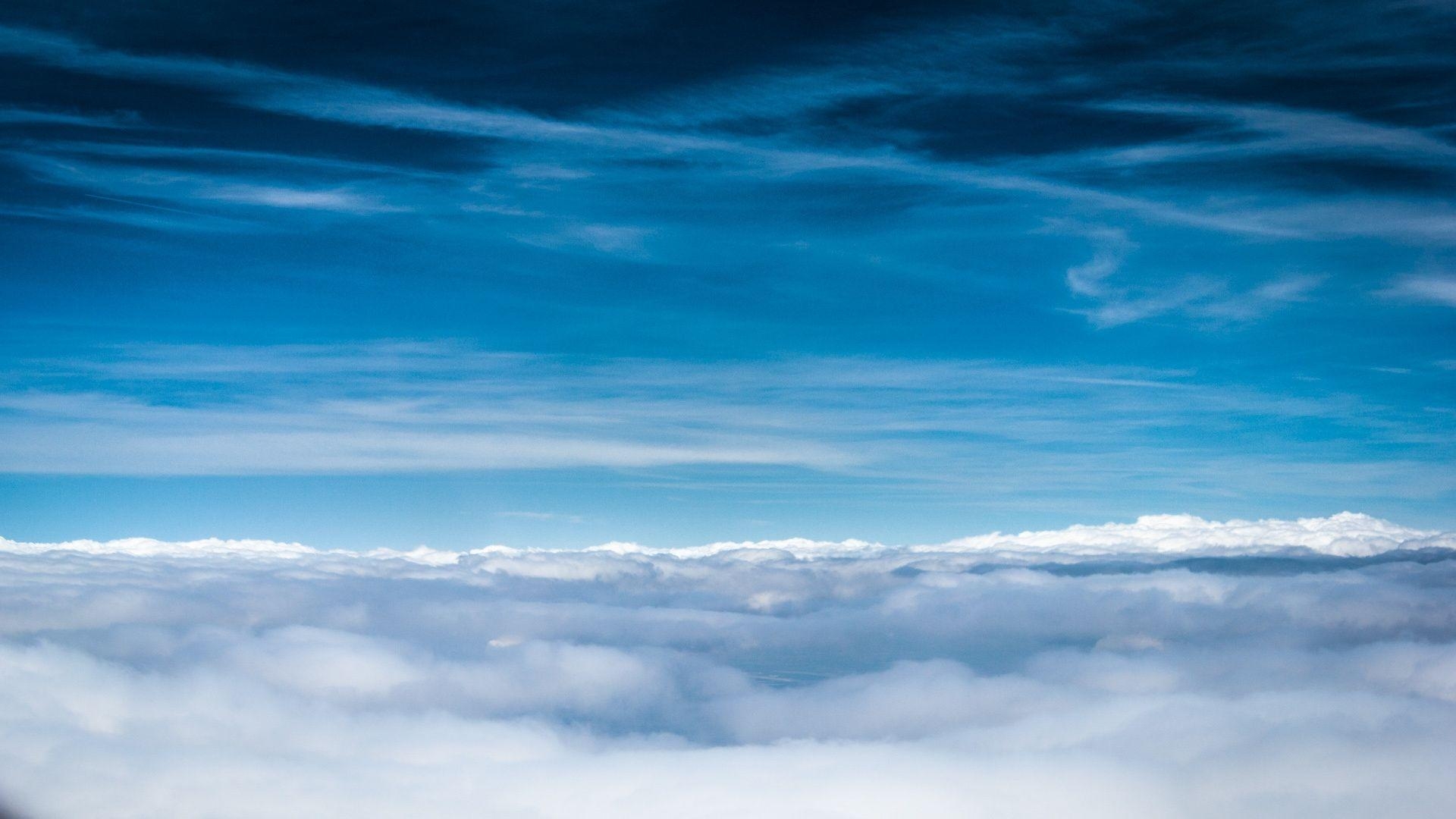 1920x1080 Download Wallpaper  Clouds, Sky, Blue, Shades, Lines, Air, Desktop