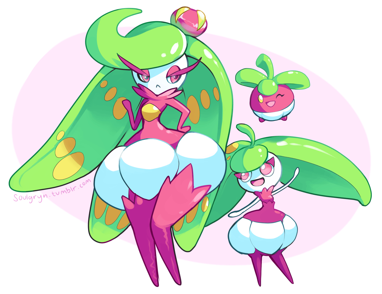 1280x990 Solgy's Doodles; Bounsweet, Steenee, And Tsareena. Fakemon Pokemon, Desktop